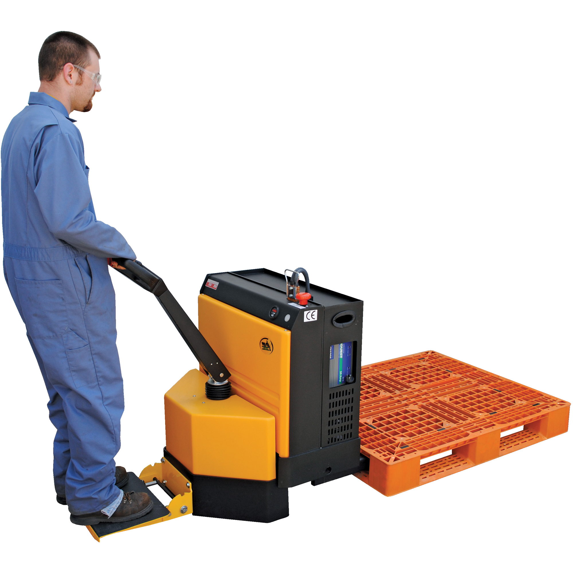 Transpalette électrique motorisé a/plateforme à conducteur debout, Capacité 4500 lb, 48" lo x 30,25" la – Image 2