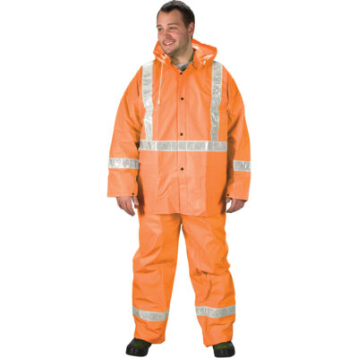 Vêtements de pluie pour la circulation Tornado, PVC, 2T-Grand, Orange haute visibilité