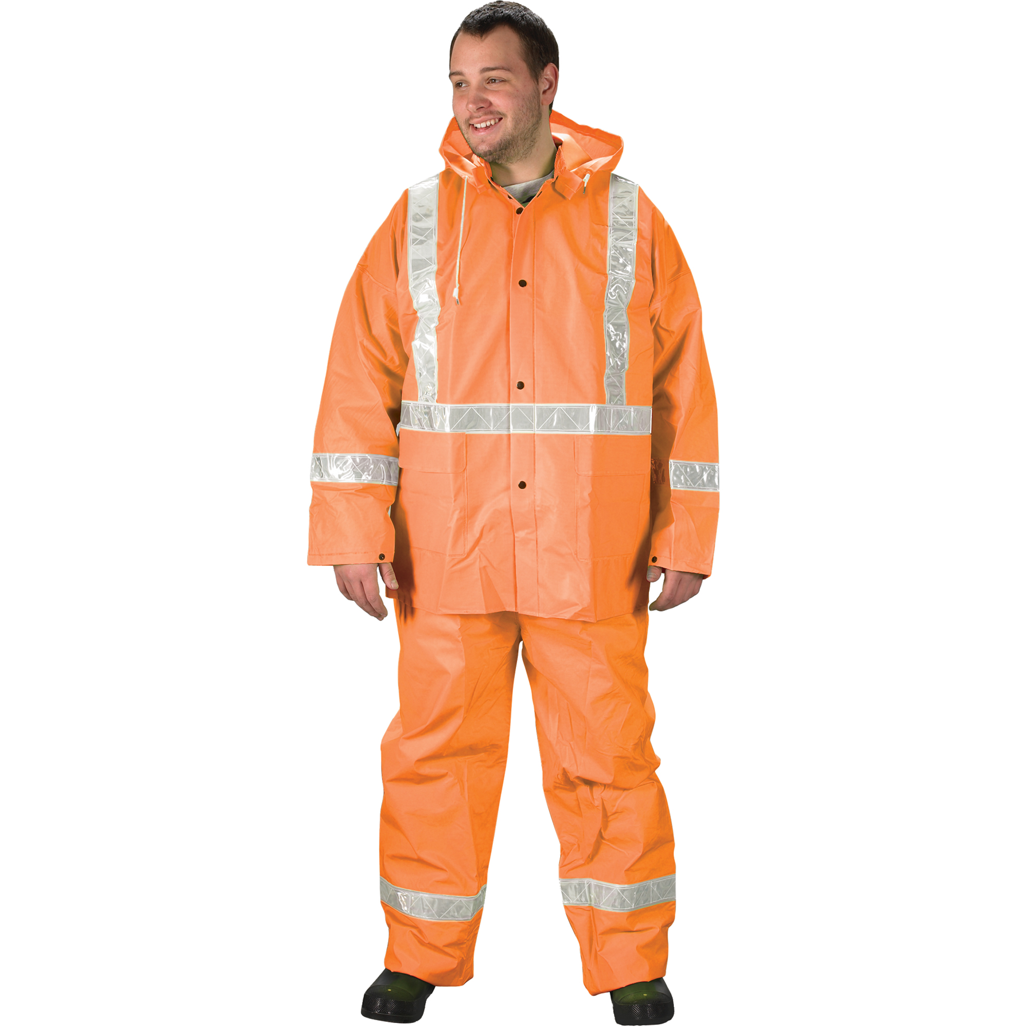 Vêtements de pluie pour la circulation Tornado, PVC, 2T-Grand, Orange haute visibilité