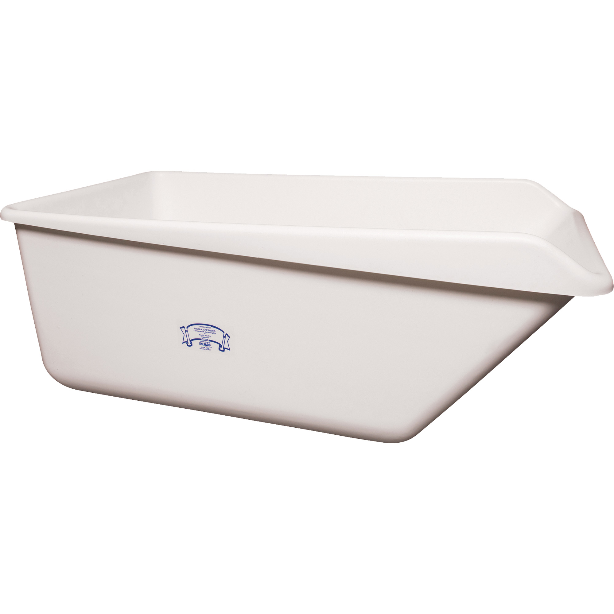 Bac de rangement avec rebord incliné, Plastique, Blanc