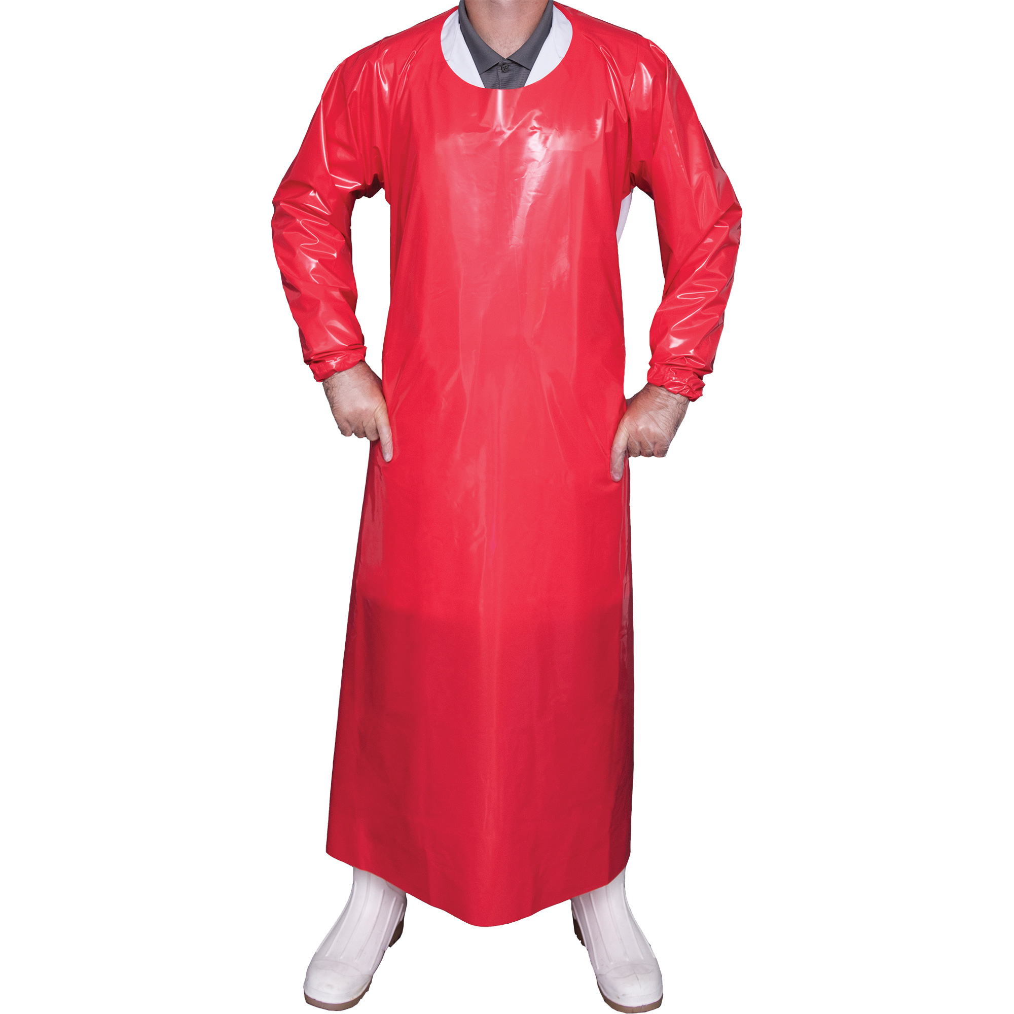 Blouse Top Dog de 6 mil, Grand, Rouge, Polyuréthane