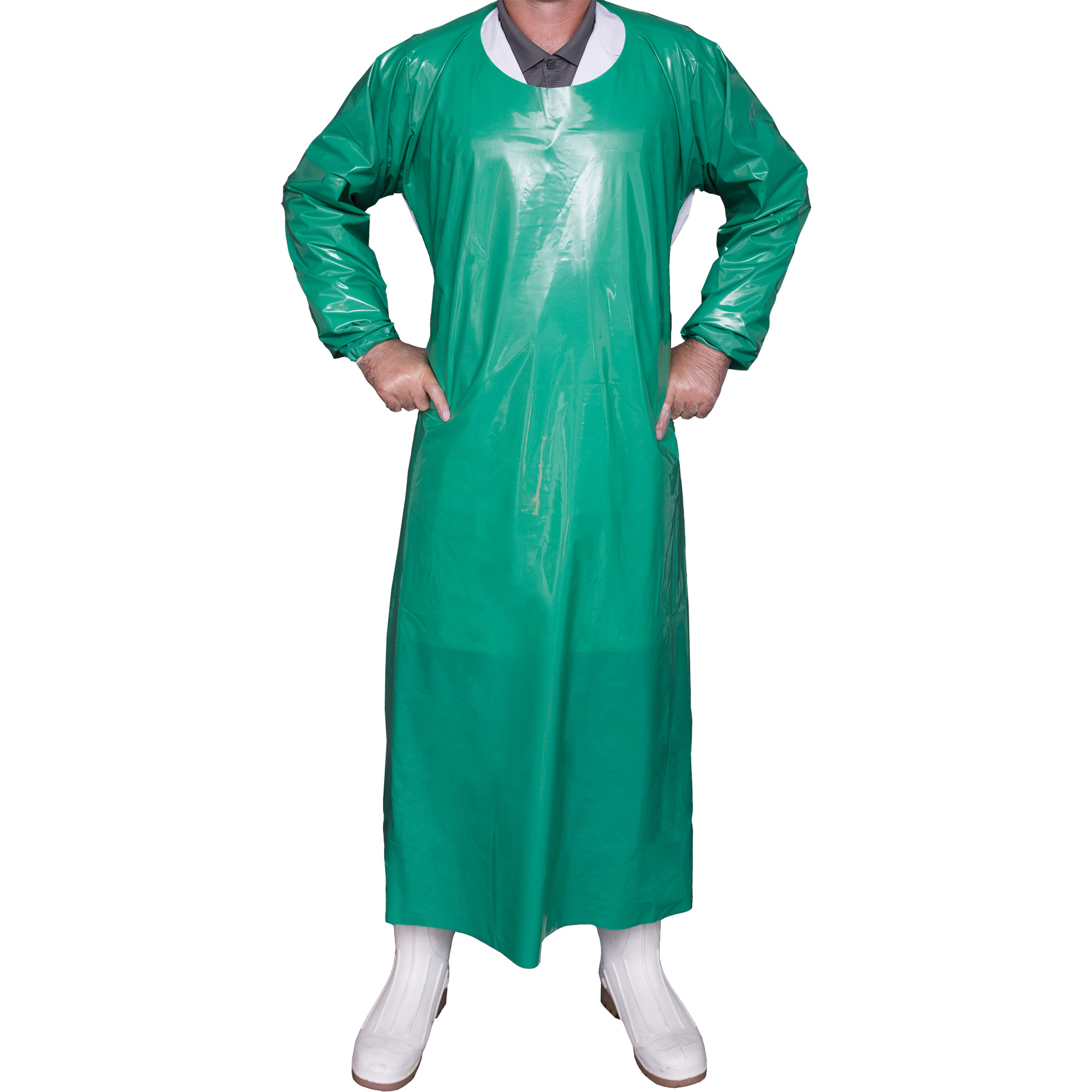 Blouse Top Dog de 6 mil, Grand, Vert, Polyuréthane
