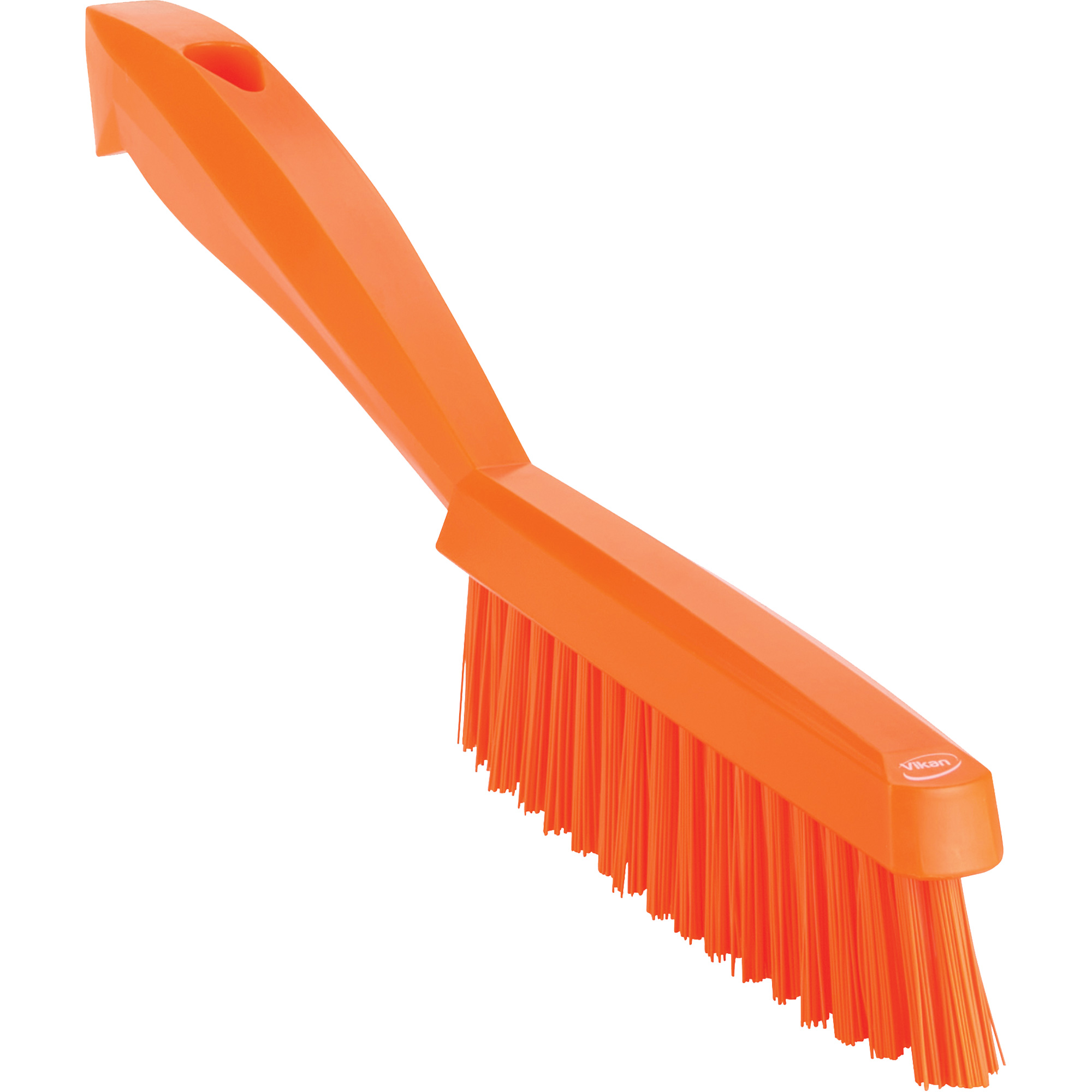 Brosse à main étroite à manche court, Soies Très ferme, Longueur de 11-4/5", Orange