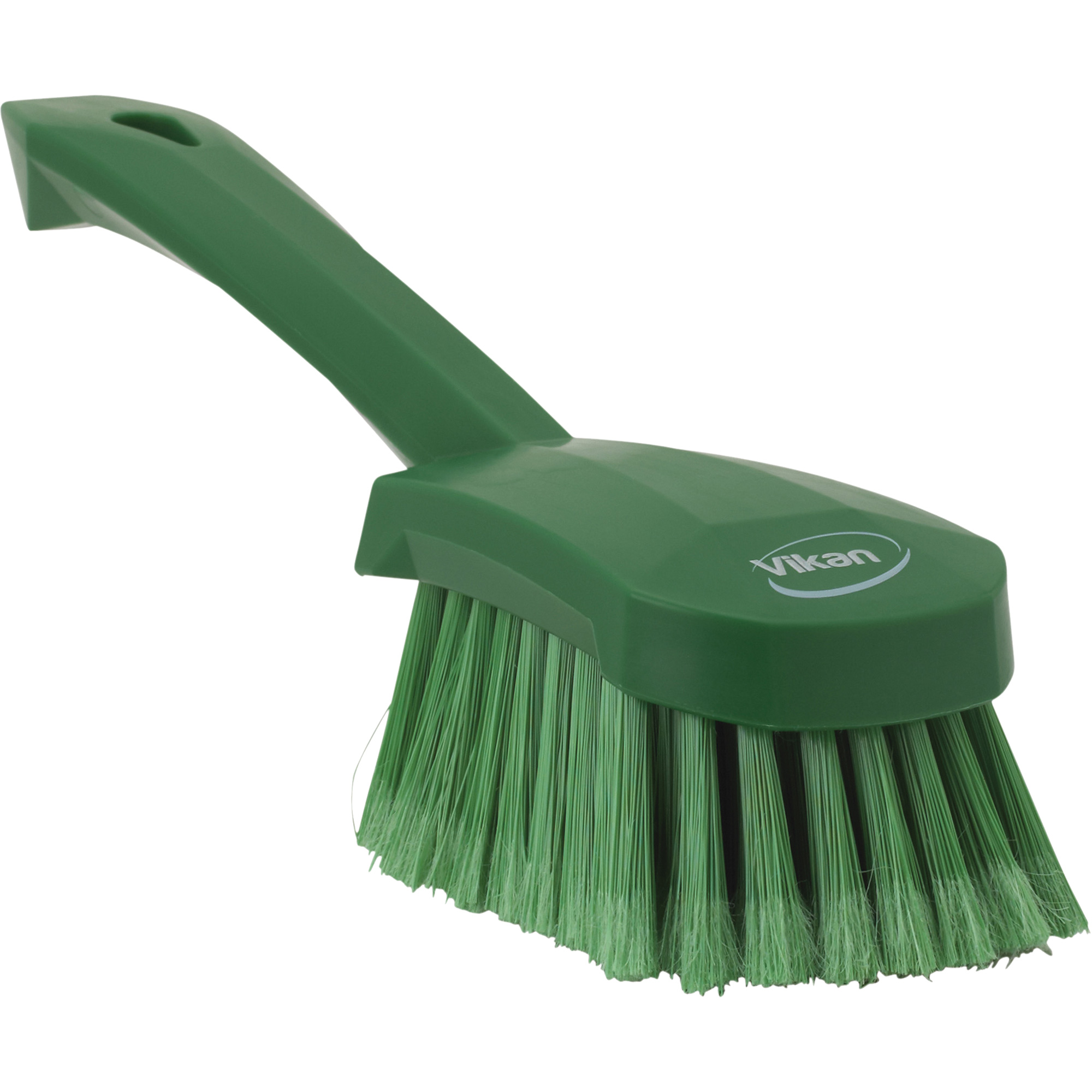 Brosse à récurer avec manche court, Soies Doux, Longueur de 10", Vert