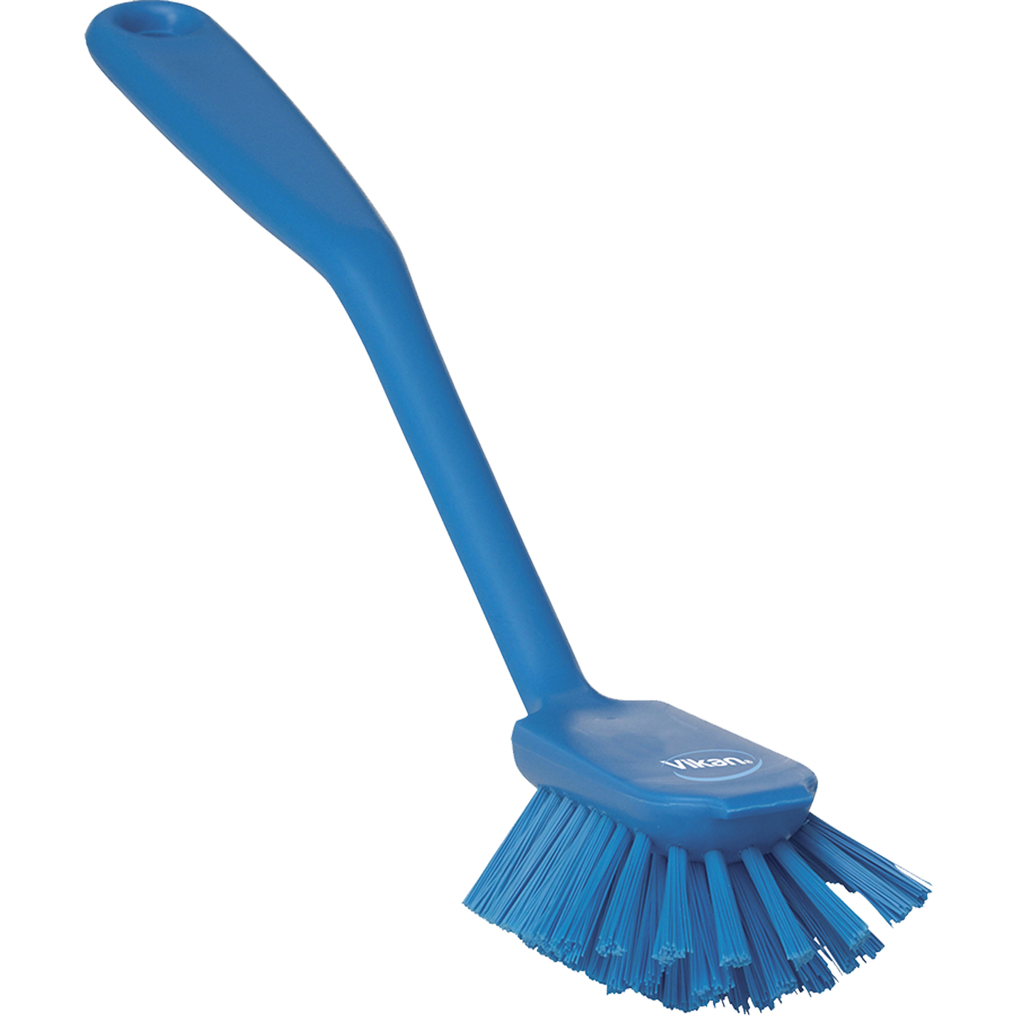 Brosse à vaisselle avec racloir, Soies Moyen, Longueur de 11", Bleu