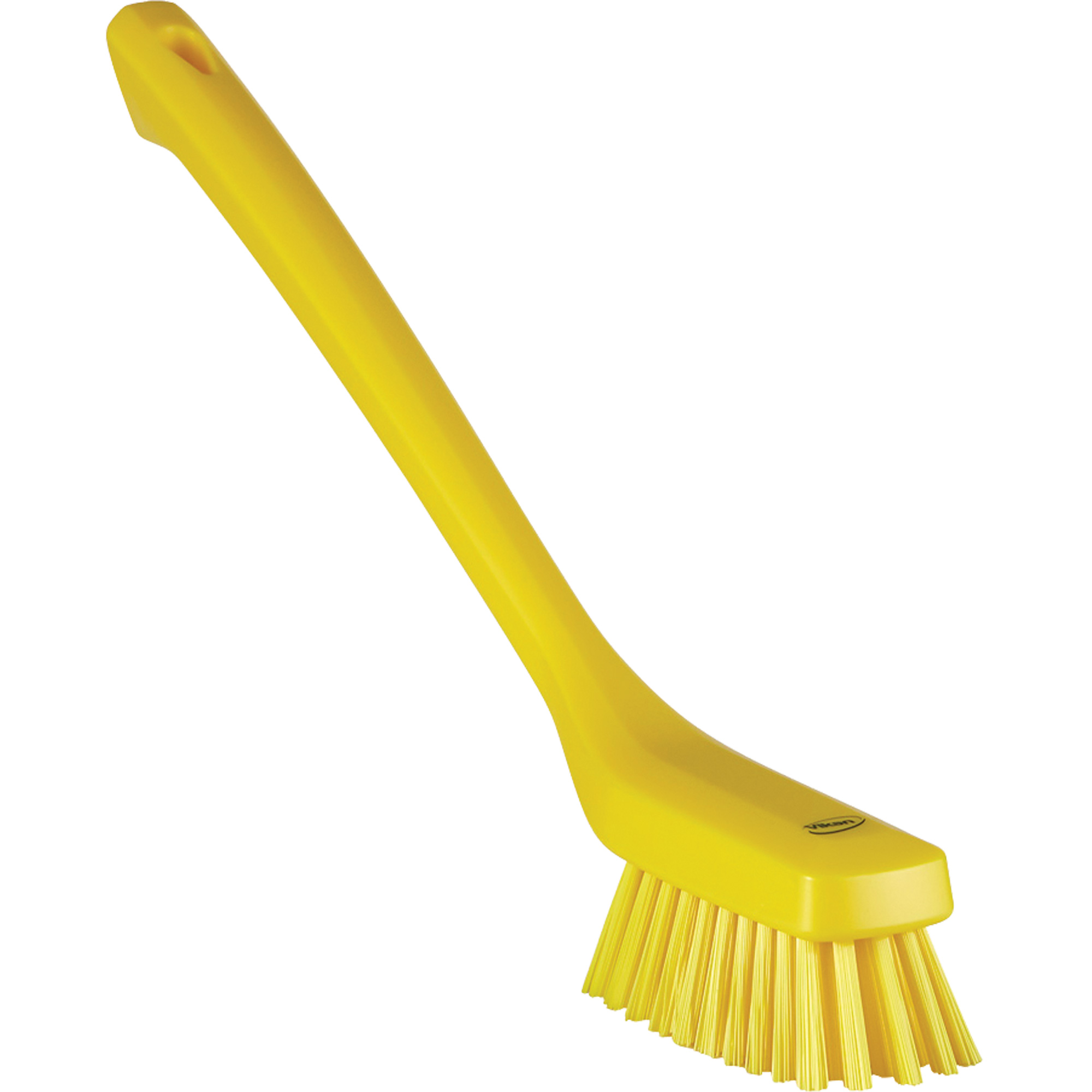 Brosse de nettoyage à manche long, Soies Ferme, Longueur de 16-1/2", Jaune