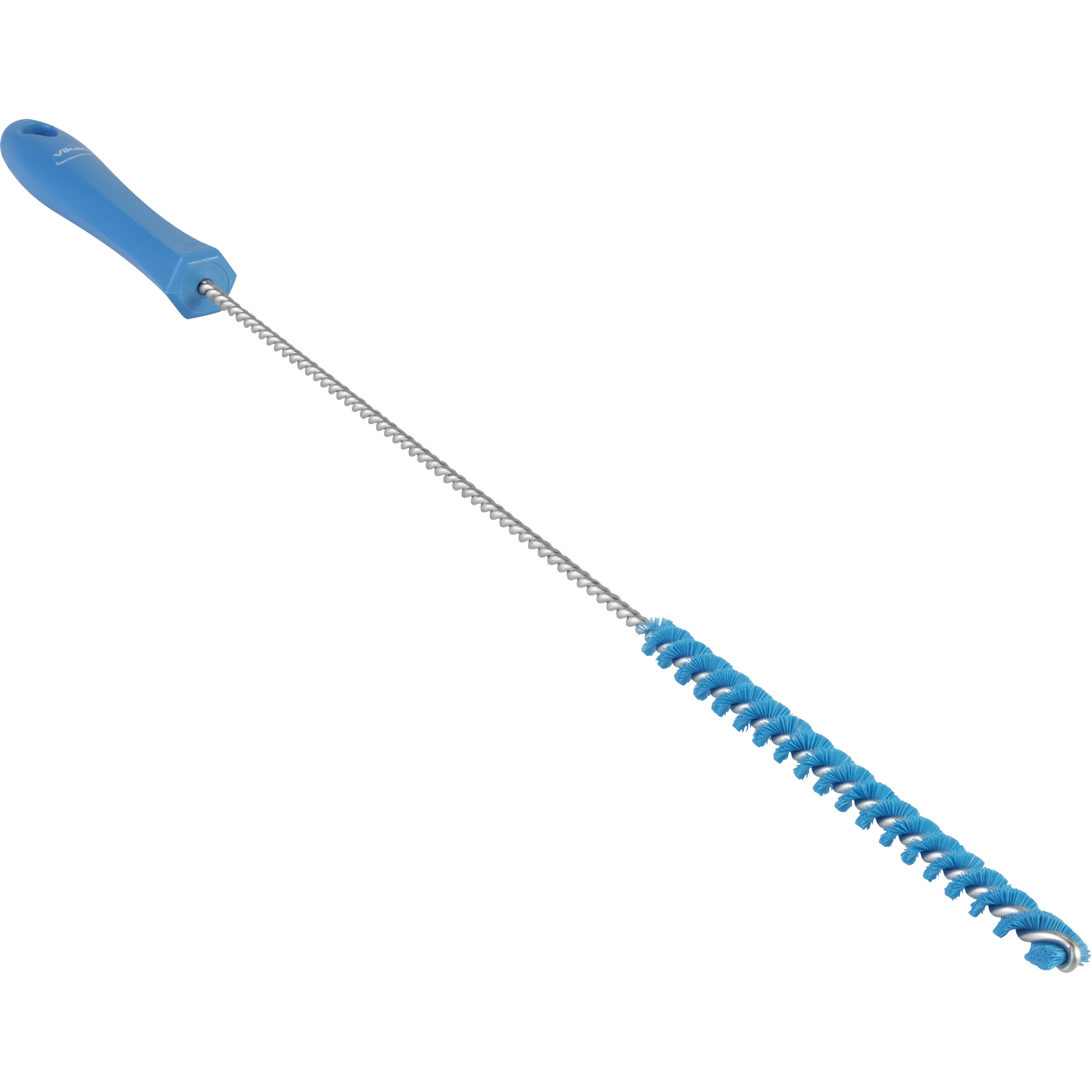 Brosse pour manche à tige flexible, Soies Moyen, Longueur de 8", Bleu