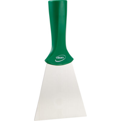 Grattoir en acier inoxydable avec poignée montable sur manche, Vert, 4" la x 8" lo