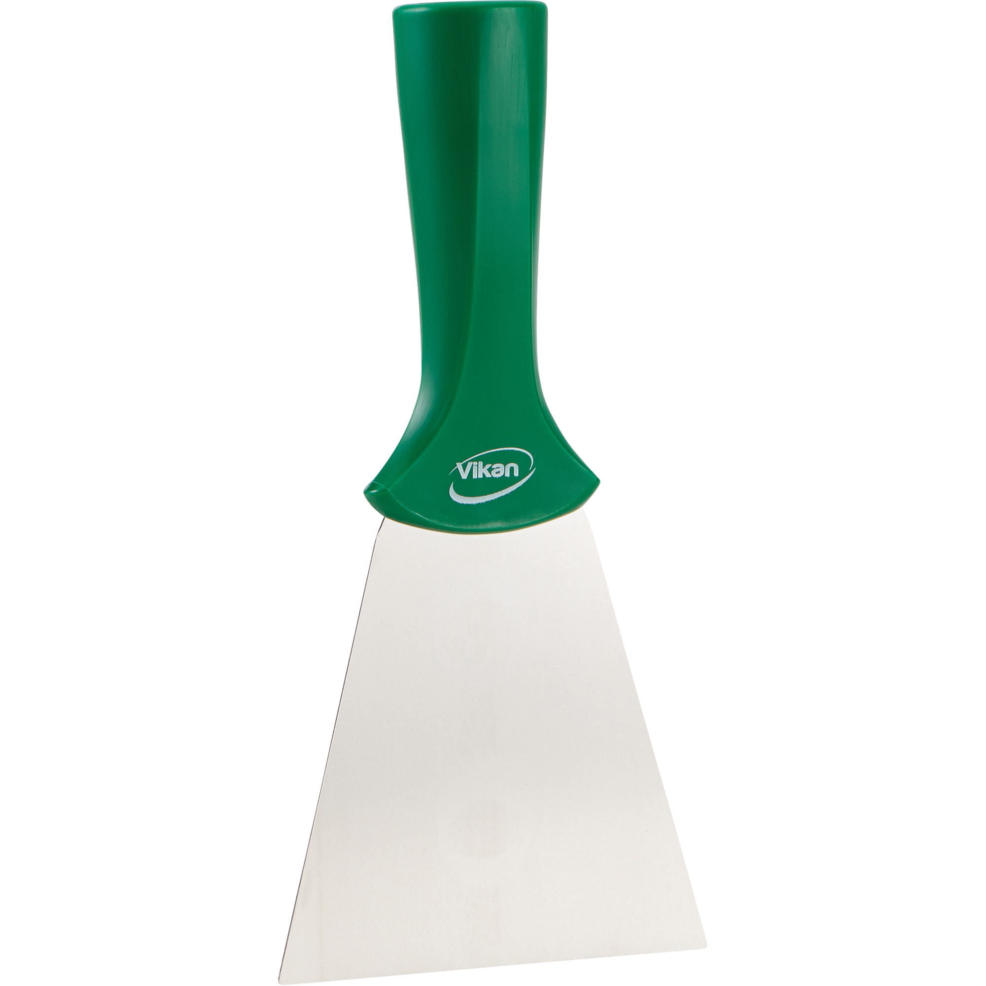 Grattoir en acier inoxydable avec poignée montable sur manche, Vert, 4" la x 8" lo