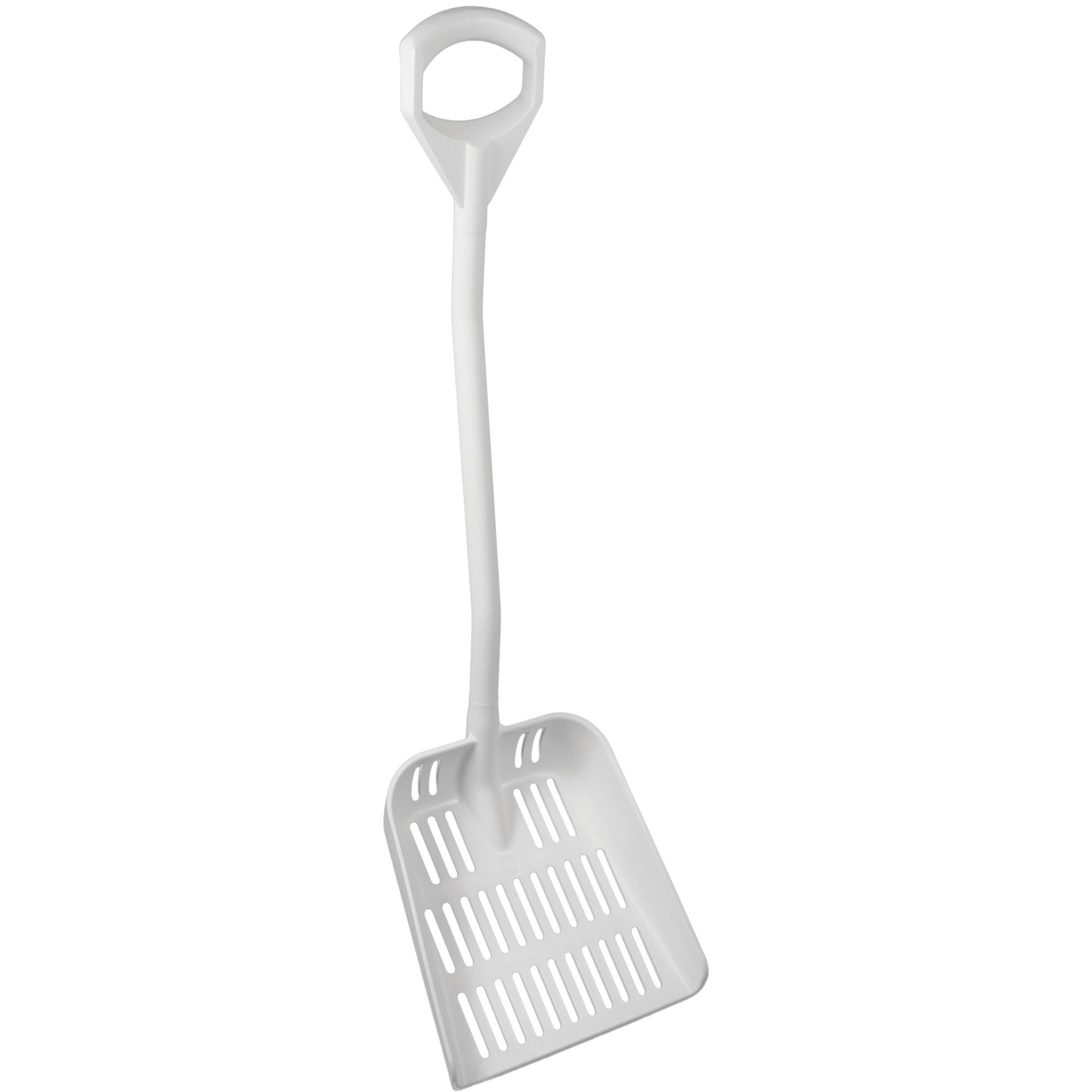 Pelle ergonomique ajourée, Longueur de 45", Plastique, Blanc