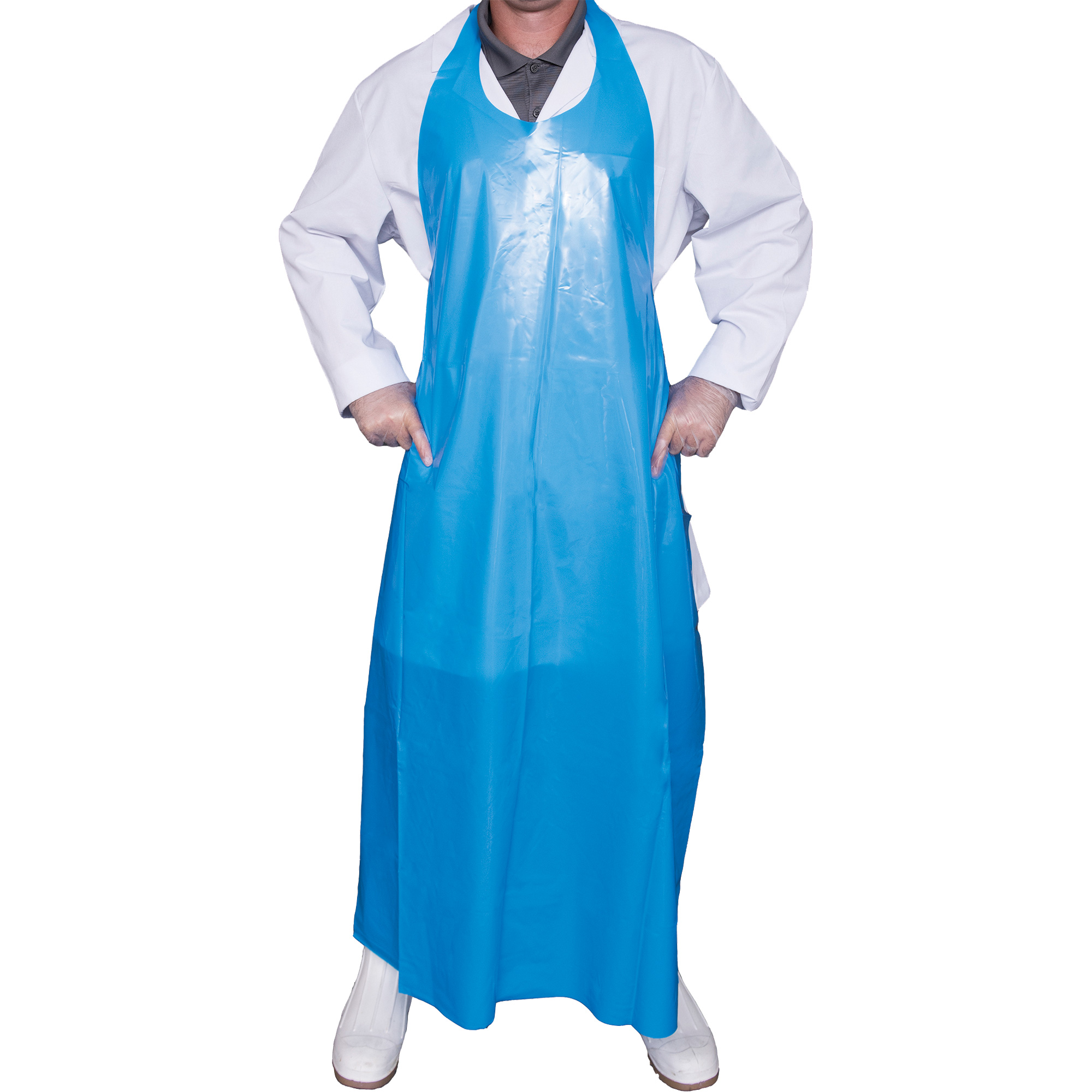 Tablier Top Dog de 6 mil, Polyuréthane, 45" lo x Bleu