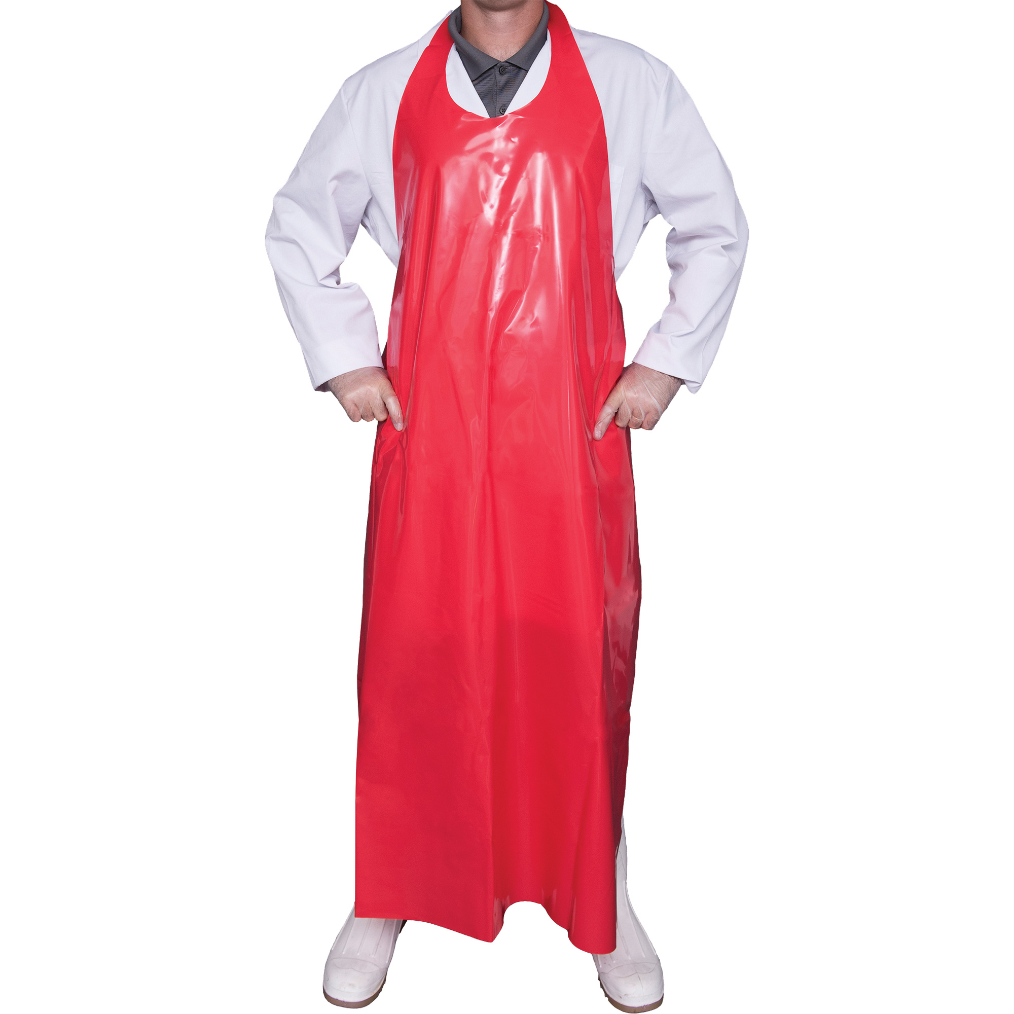 Tablier Top Dog de 6 mil, Polyuréthane, 45" lo x Rouge