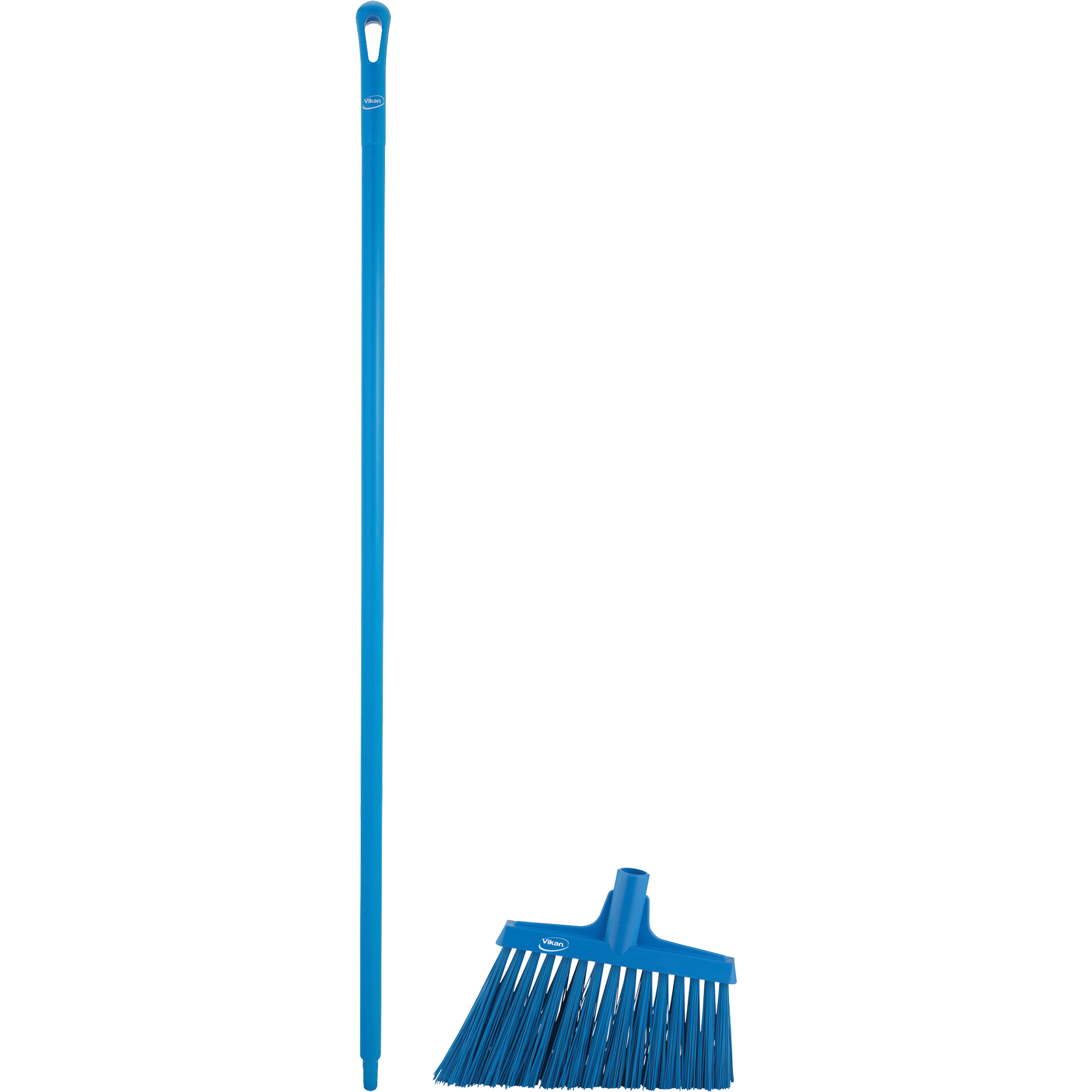 Tête à balai en angle avec manche en métal, Crins Extra-ferme, 12", Polyester, Bleu