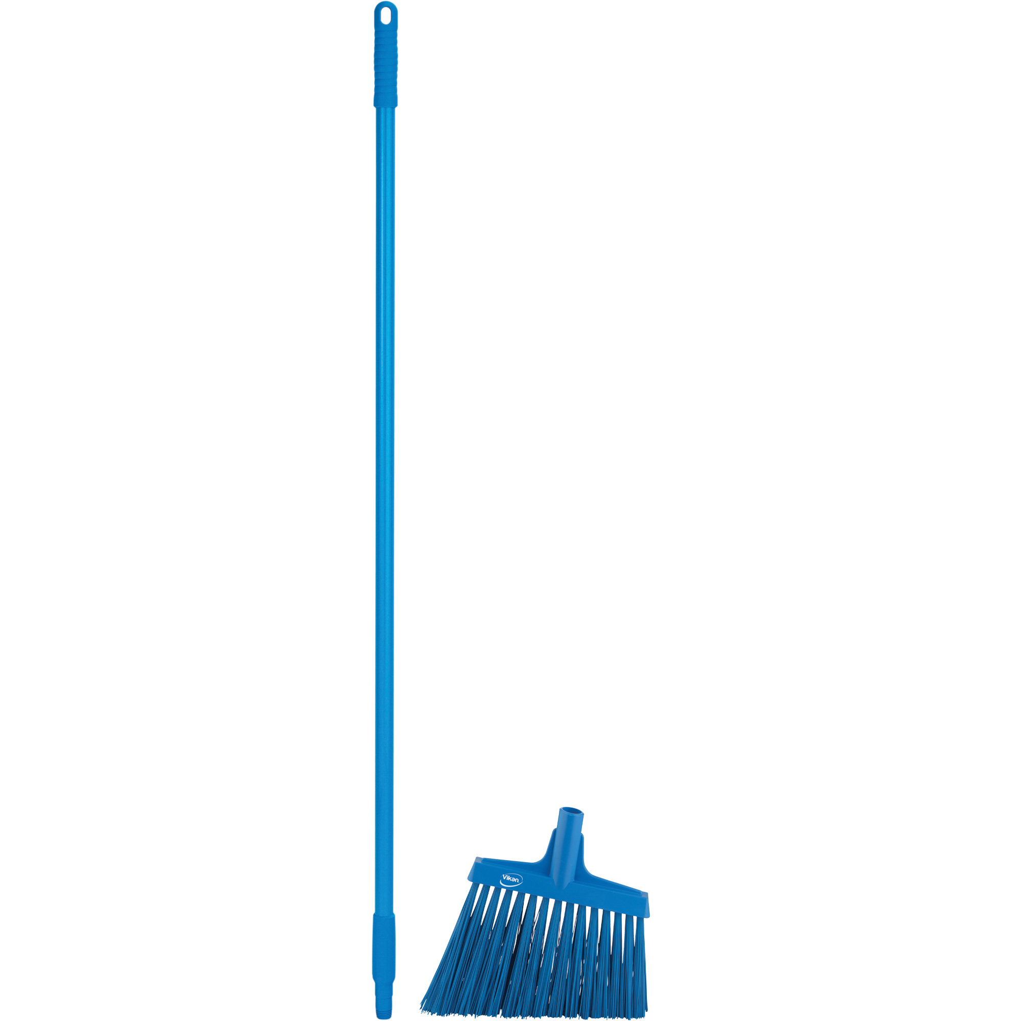 Tête à balai en angle avec manche en métal, Crins Extra-ferme, 12", Polyester, Bleu