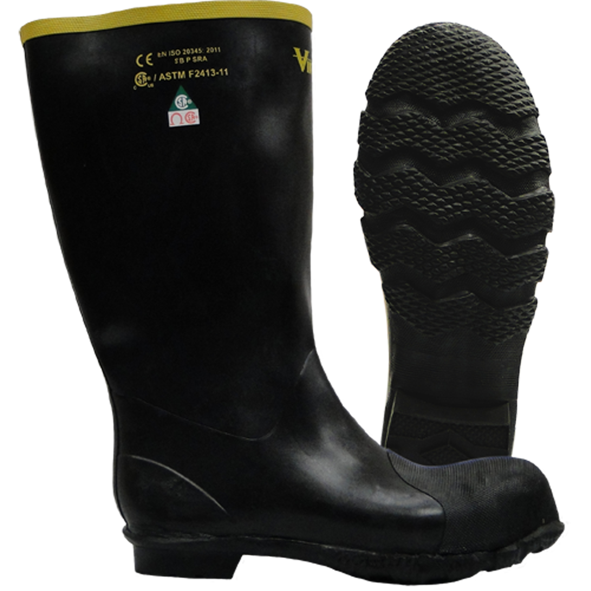 Bottes Handyman, Caoutchouc naturel, Embout Acier, Semelle Résistant aux perforations, Pointure 13