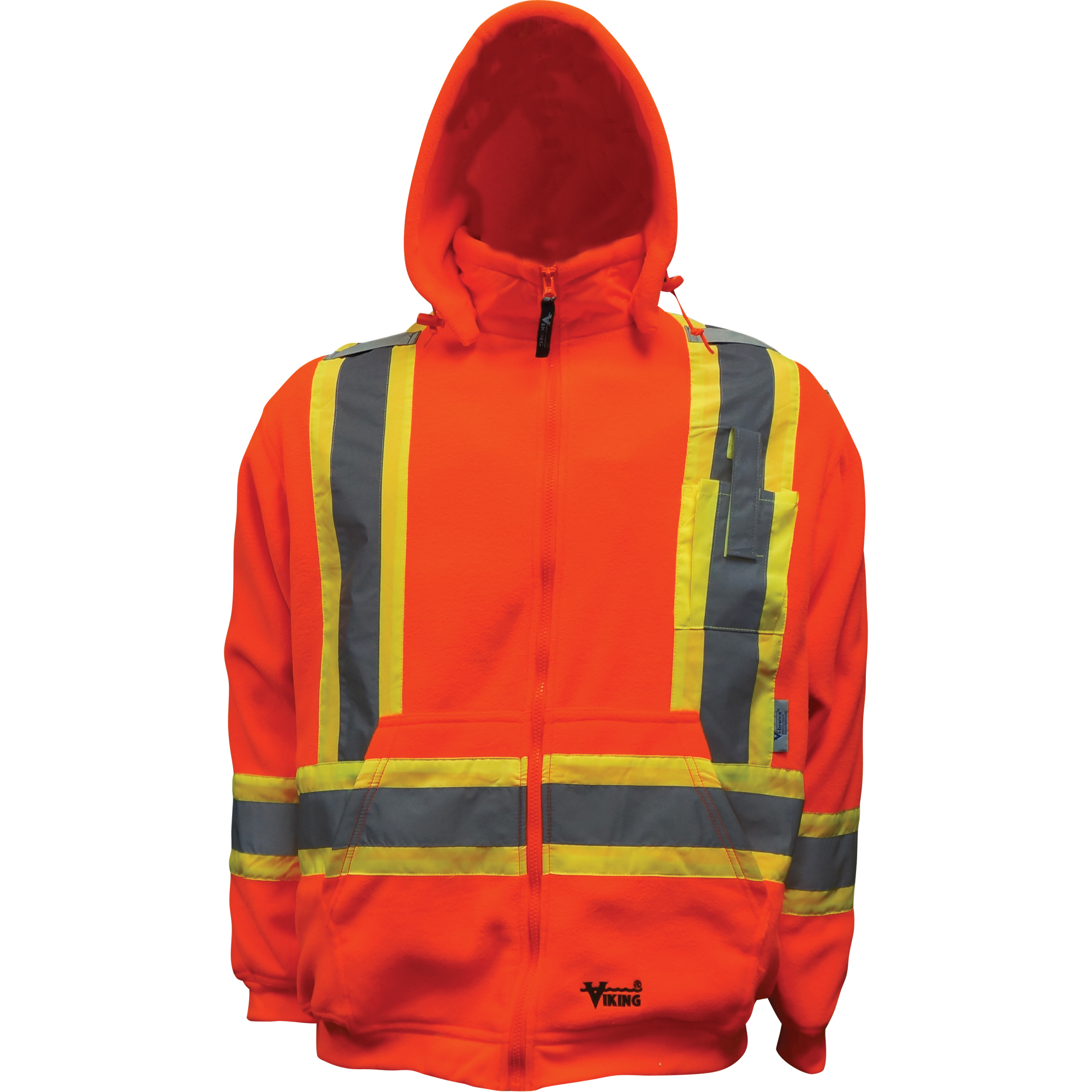 Chandail à capuchon de sécurité en molleton, Molleton/Polyester, Moyen, Orange