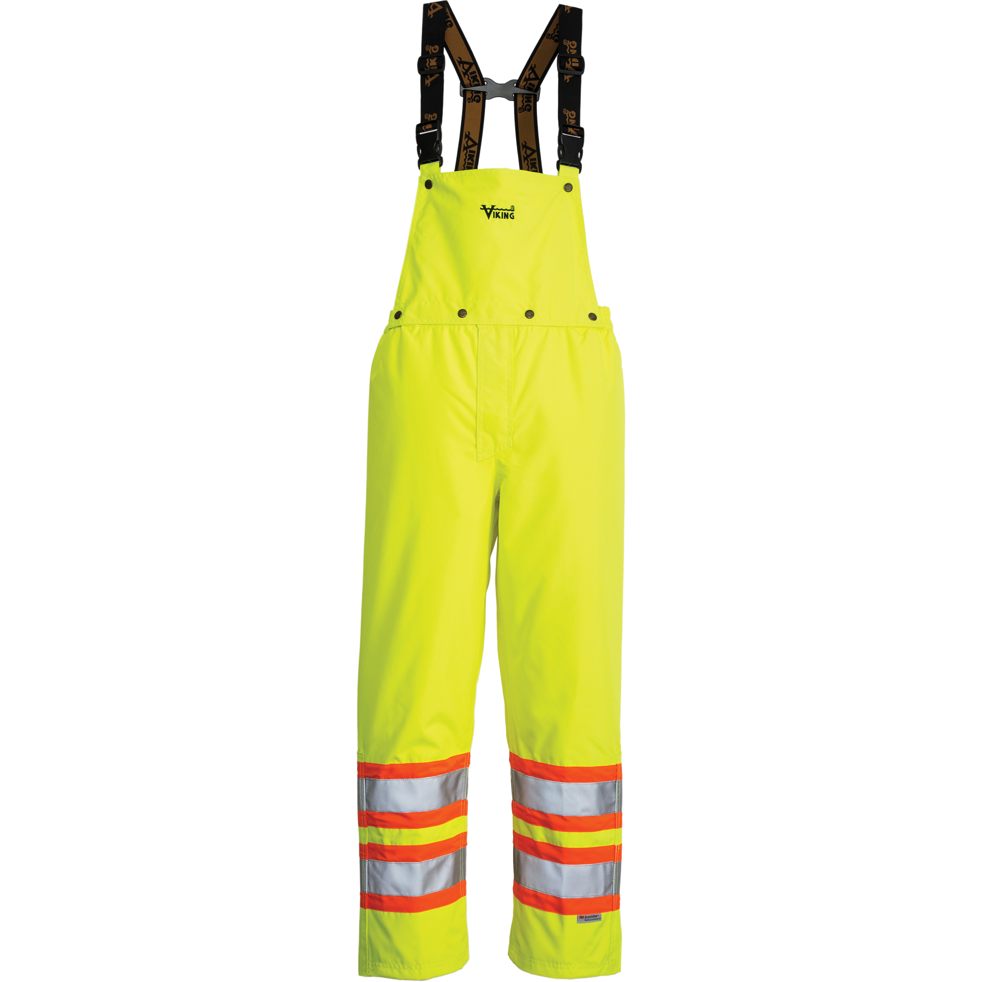 Pantalon de sécurité Journeyman détachable à bavette, Polyester, Grand, Jaune lime haute visibilité