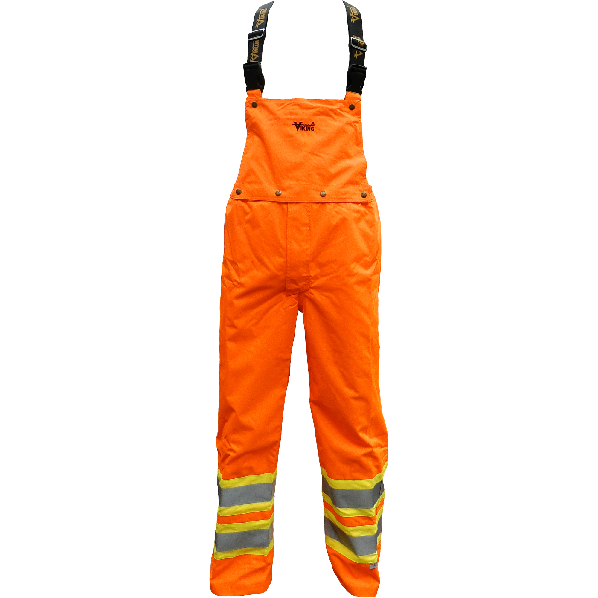 Pantalon de sécurité Journeyman détachable à bavette, Polyester, Grand, Orange haute visibilité