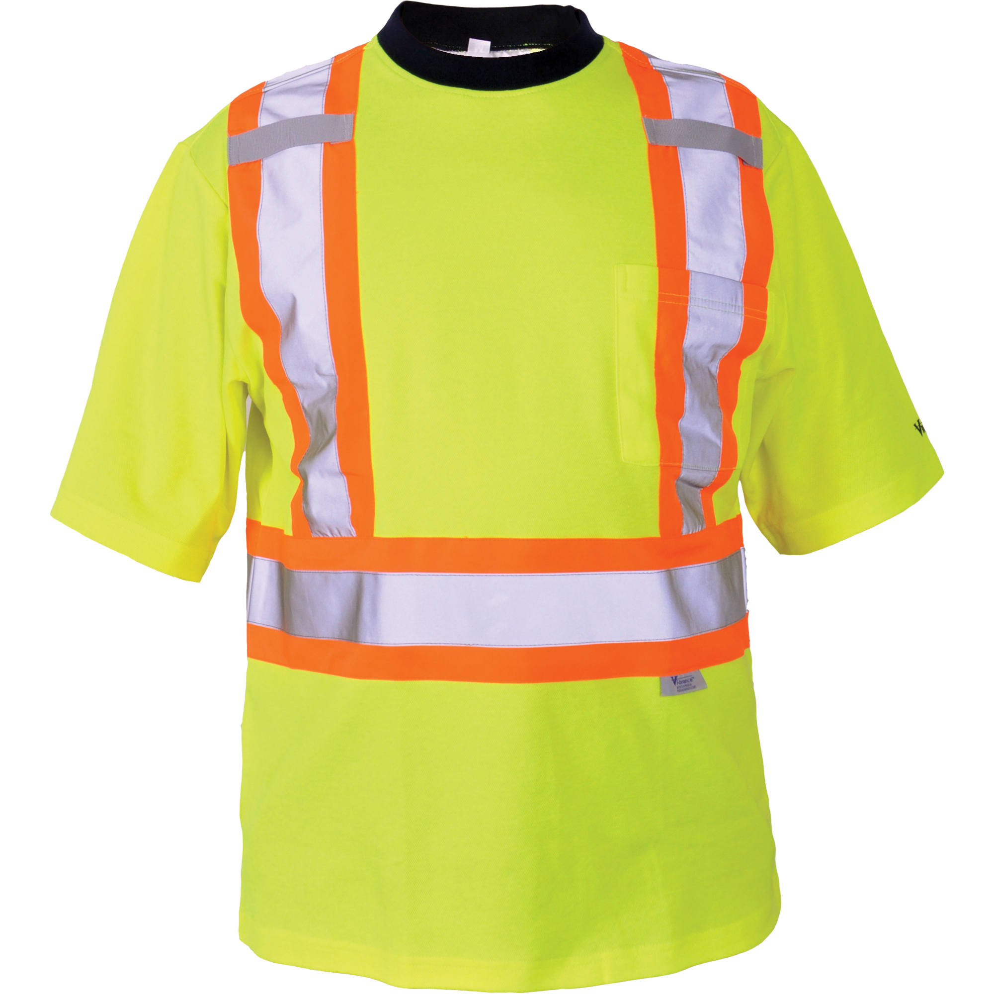 T-shirt de sécurité, Polyester, T-Grand, Jaune lime haute visibilité
