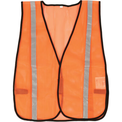 Veste de sécurité à mailles compacte, Orange haute visibilité, Polyester