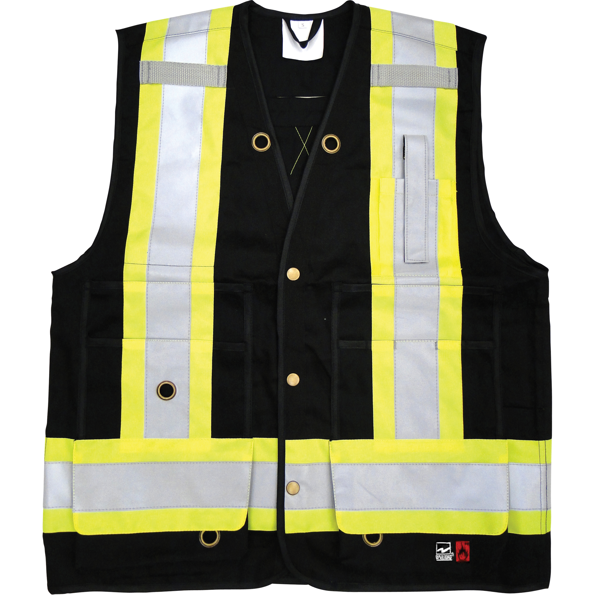 Veste de sécurité ignifugée pour arpenteur, Noir, Grand, Coton
