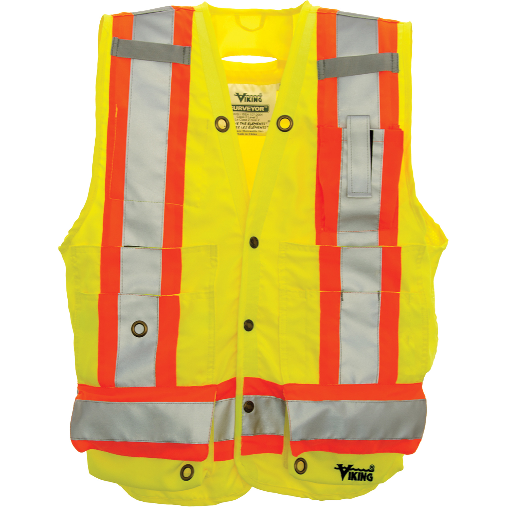 Veste de sécurité pour arpenteur, Jaune lime haute visibilité, 5T-Grand, Polyester