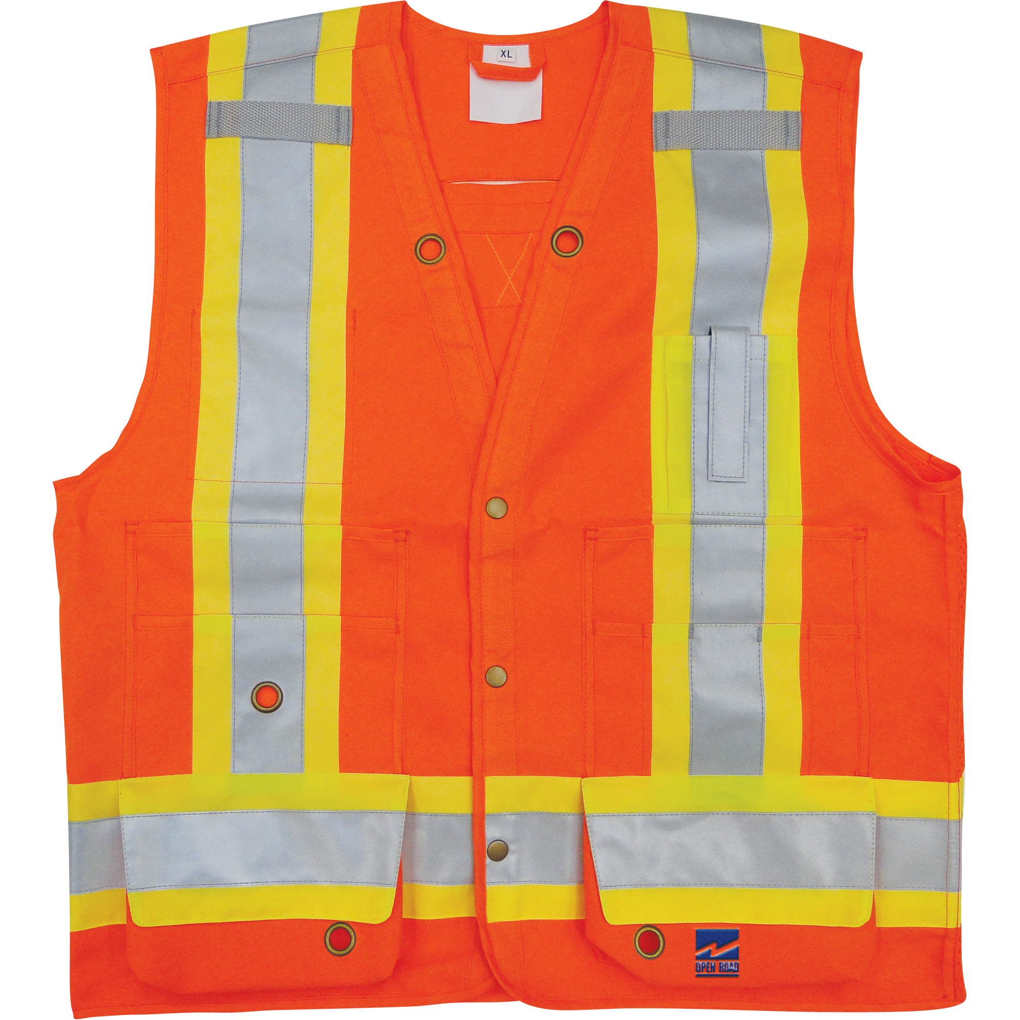 Veste de sécurité pour arpenteur, Orange haute visibilité, T-Grand, Polyester