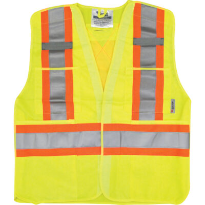 Veste de sécurité pour la circulation, Jaune lime haute visibilité, Grand/T-Grand, Polyester