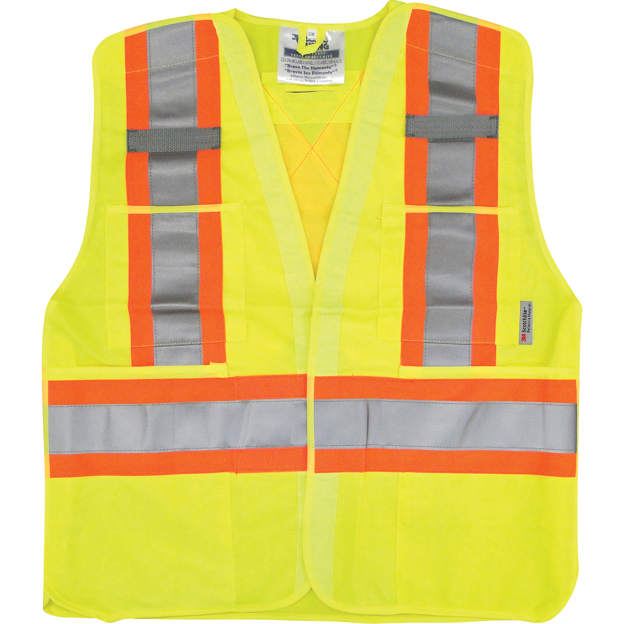 Veste de sécurité pour la circulation, Jaune lime haute visibilité, Grand/T-Grand, Polyester