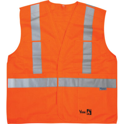 Vestes de sécurité ignifugées, Orange haute visibilité, Grand/T-Grand, Polyester