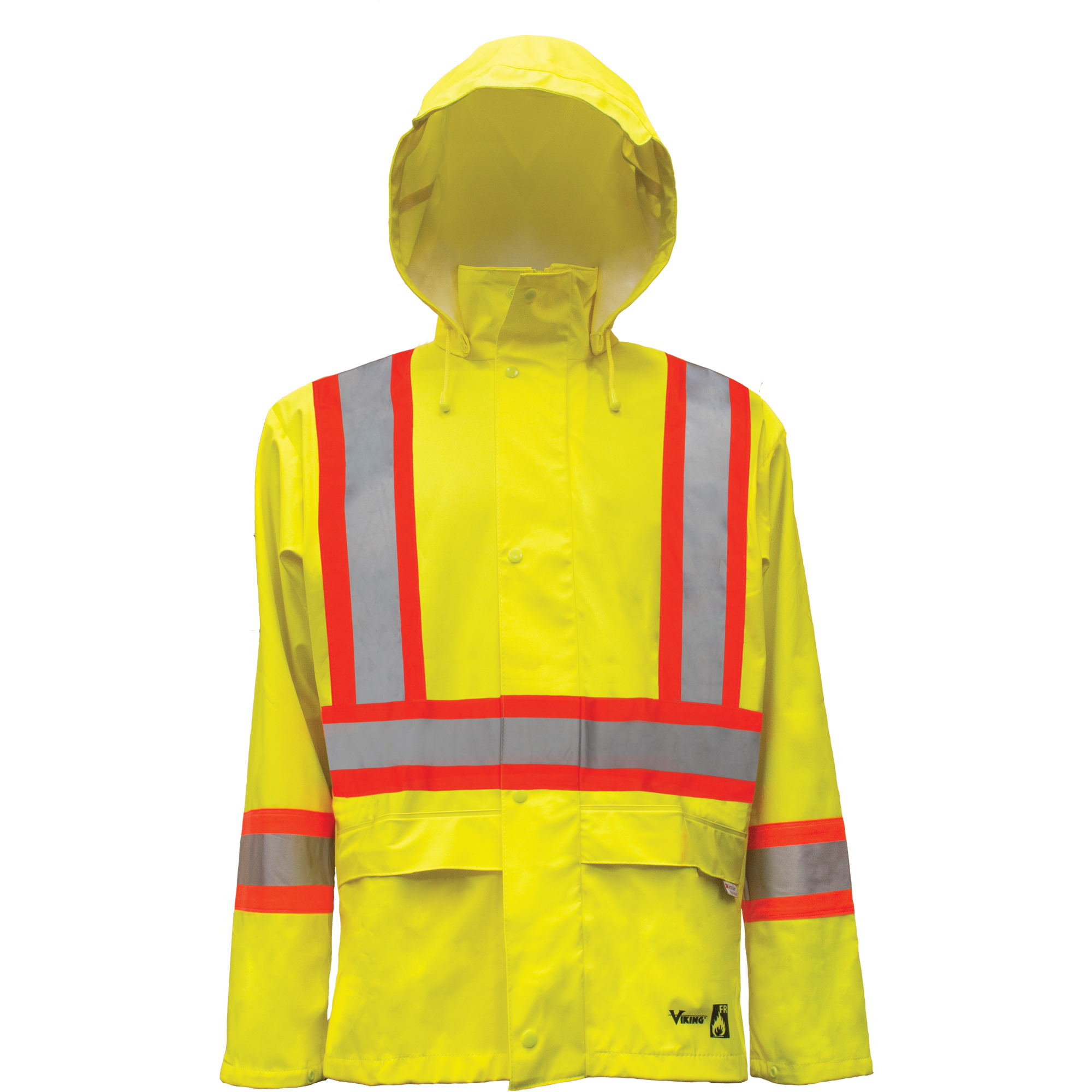 Vestes de sécurité imperméables ignifuges haute visibilité en polyuréthane, 4T-Grand, Jaune lime haute visibilité