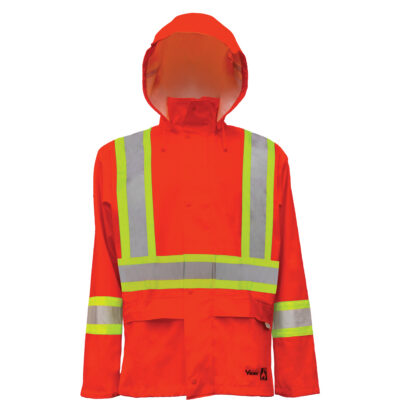 Vestes de sécurité imperméables ignifuges haute visibilité en polyuréthane, Petit, Orange haute visibilité