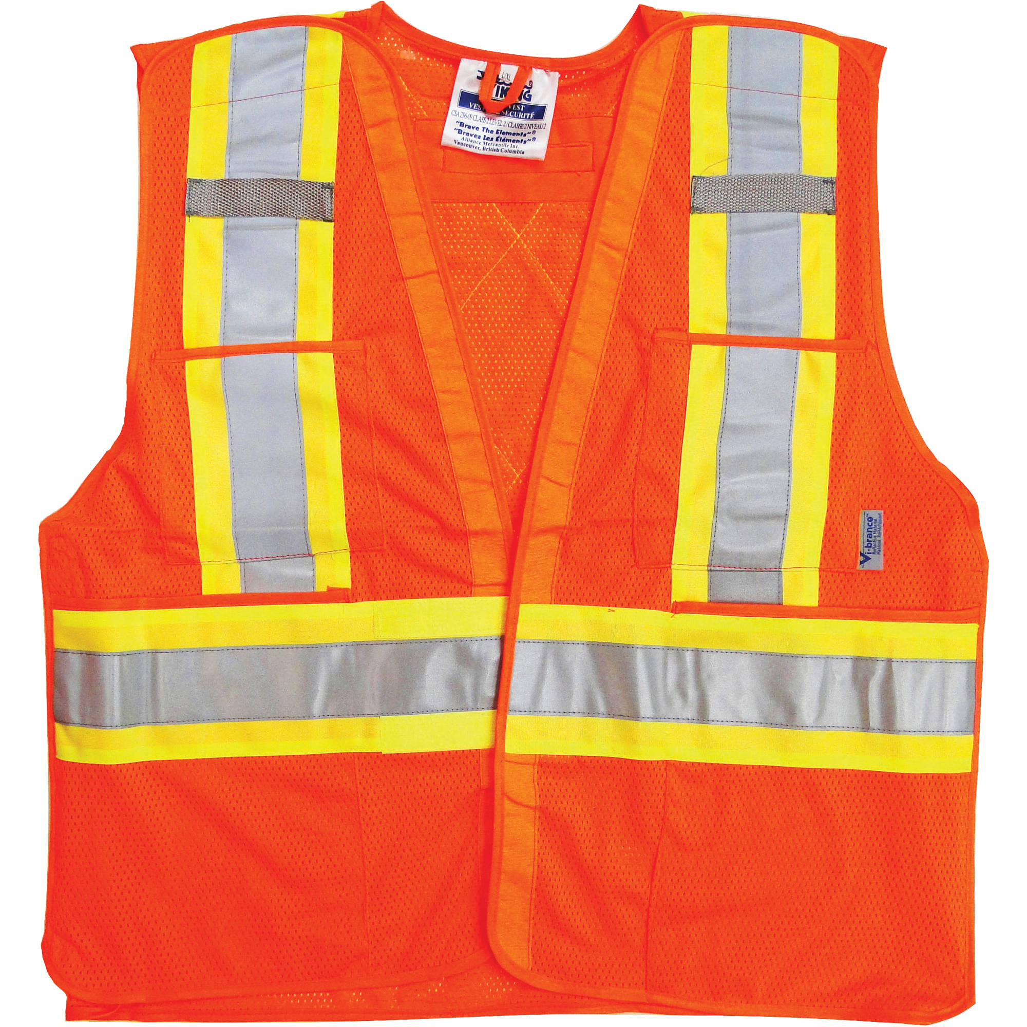 Vestes de sécurité pour la circulation, Orange haute visibilité, Grand/T-Grand, Polyester