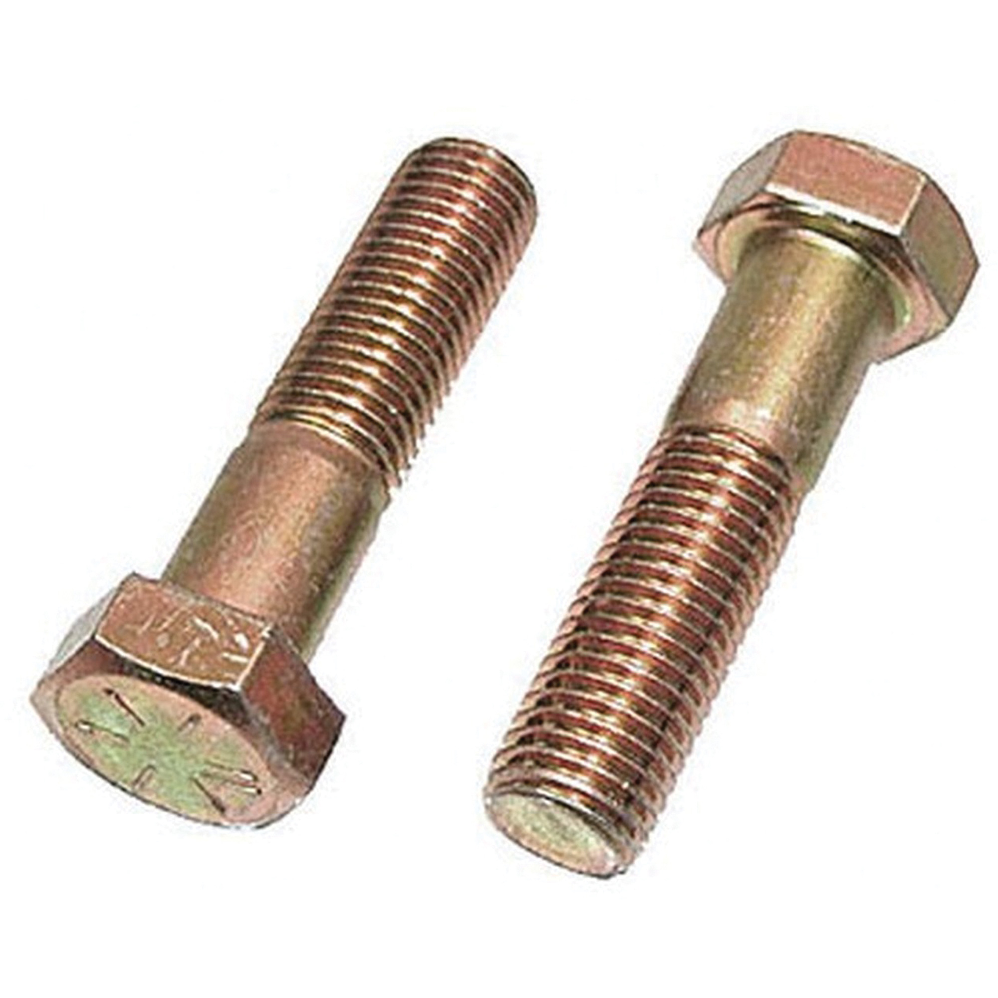 Vis d'assemblage hexagonale, 3/8" dia., 4" lo, Acier inoxydable, Corsé
