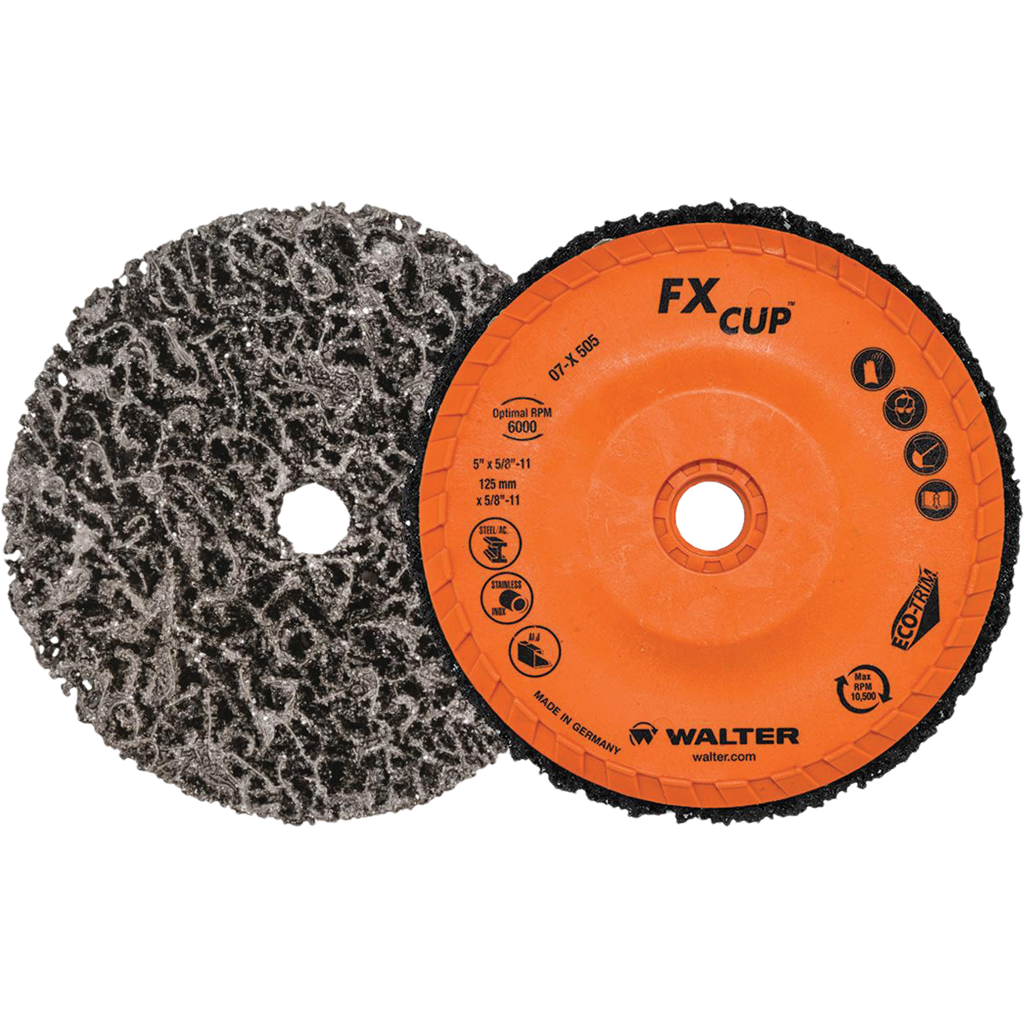 Brosse-boisseau FXMC, 4-1/2" dia., Oxyde d'aluminium