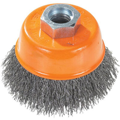 Brosse coupe avec soies métalliques ondulées et anneau