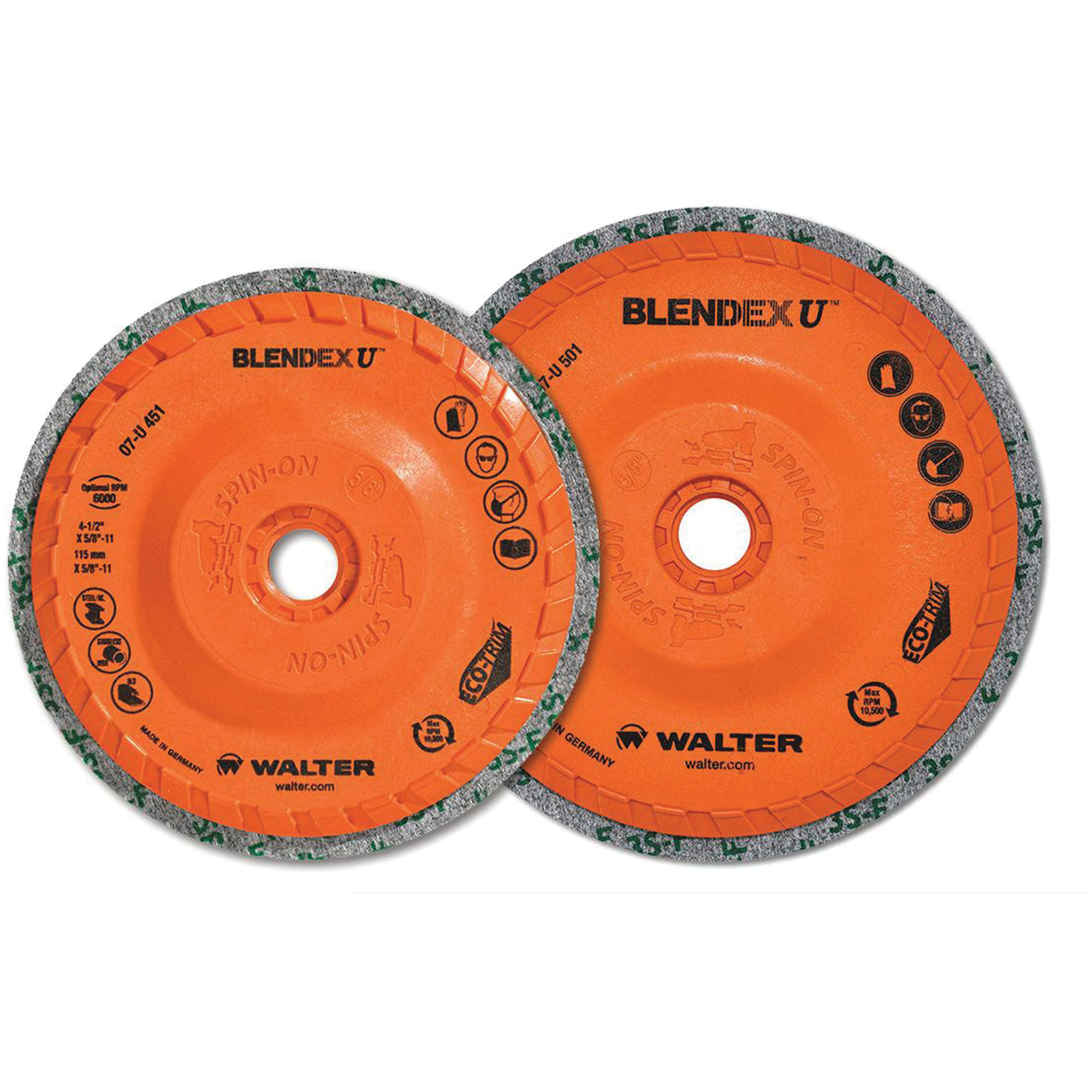 Brosse coupe de finition Blendex UMC, 4-1/2" dia., Grain Fin, Carbure de silicium