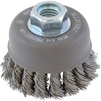 Brosse métallique AllSteelMC, 3" dia. x 5/8"-11 arbre