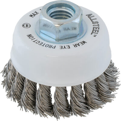 Brosse métallique AllSteelMC, 3" dia. x 5/8"-11 arbre