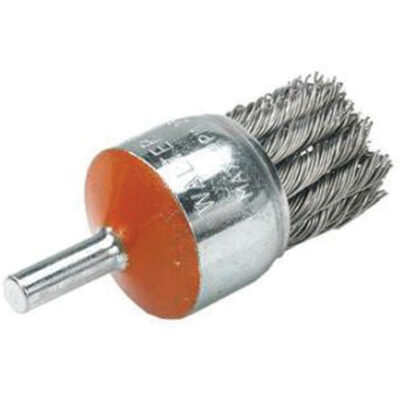 Brosse montée à fils noués, 1-1/8" dia., dia. Des fils 0,02", Tige 1/4"