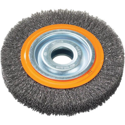 Brosse rotative, 7" dia., Fils 0,118", Arbre 1-1/4"