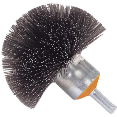 Brosse sphérique montée à fils crêpés, 1-1/2", Fils 0,008", Tige 1/4"