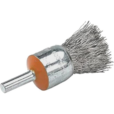 Brosses montées à fils crêpés, 1/2", Fils 0,02", Tige 1/4"