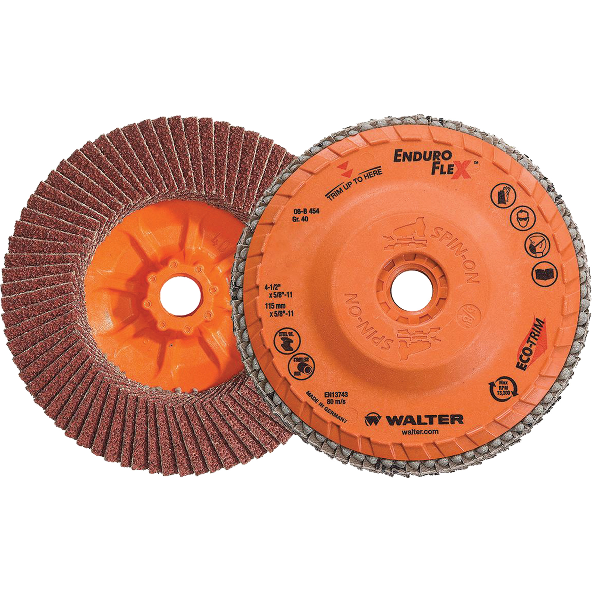 Disque à lamelles Enduro-FlexMC, 4-1/2" x 5/8"-11, Type 27, Grain 40, Alumine de zirconium
