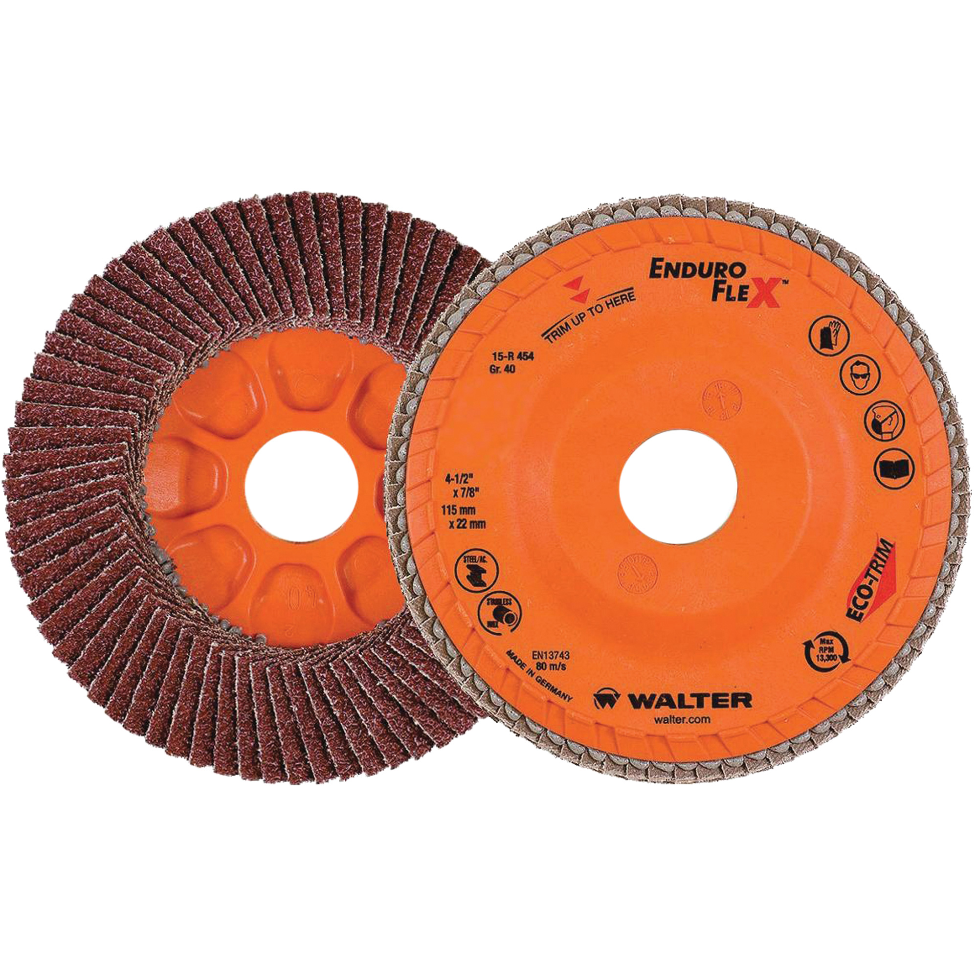 Disque à lamelles Enduro-FlexMC, 4-1/2" x 7/8", Type 27, Grain 40, Alumine de zirconium