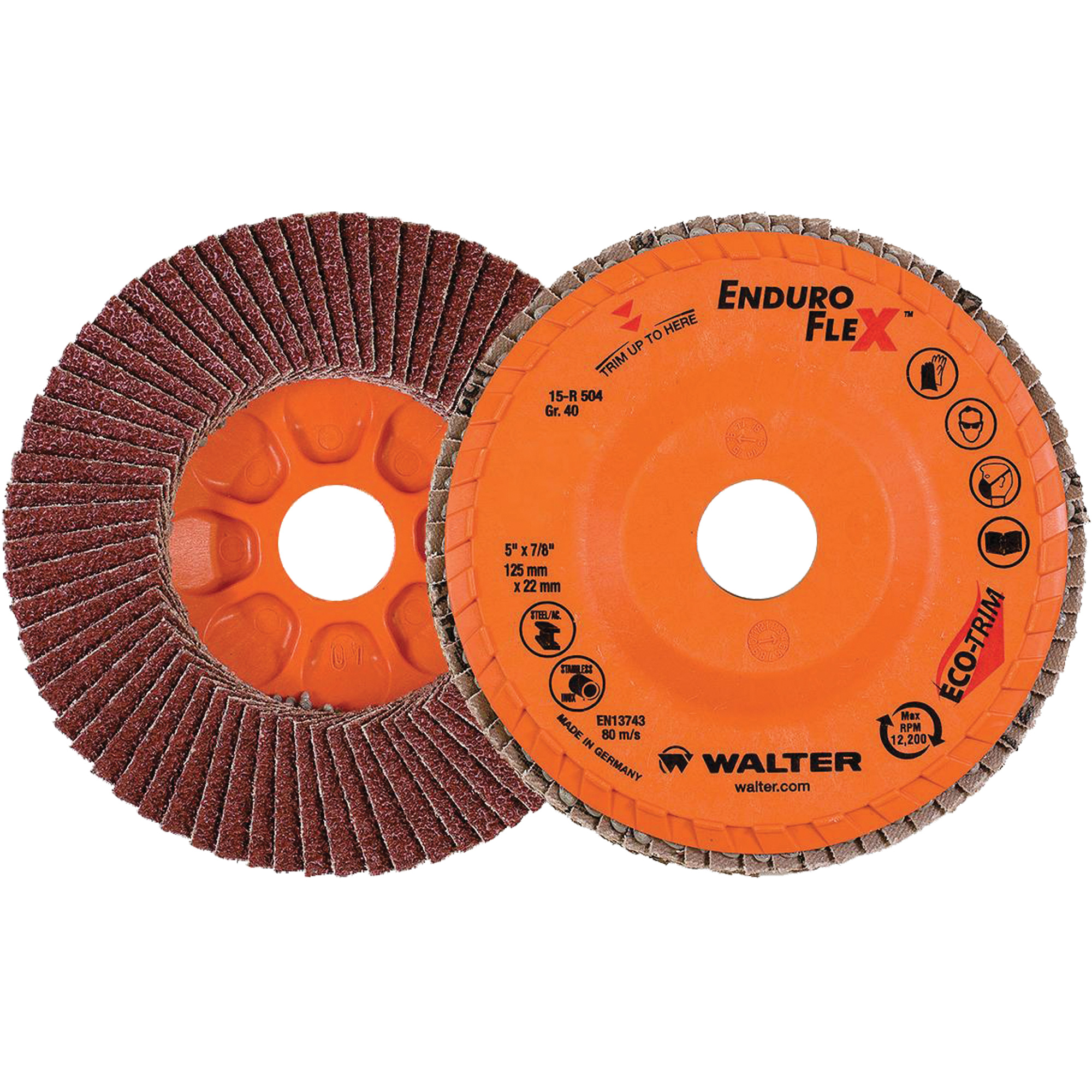 Disque à lamelles Enduro-FlexMC, 5" x 7/8", Type 27, Grain 40, Alumine de zirconium