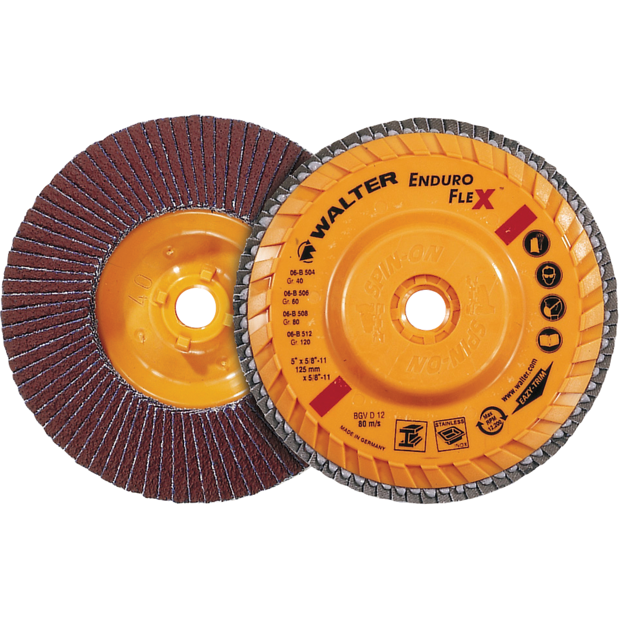 Disque à lamelles Enduro-FlexMC, 7" x 7/8", Type 27, Grain 120, Alumine de zirconium