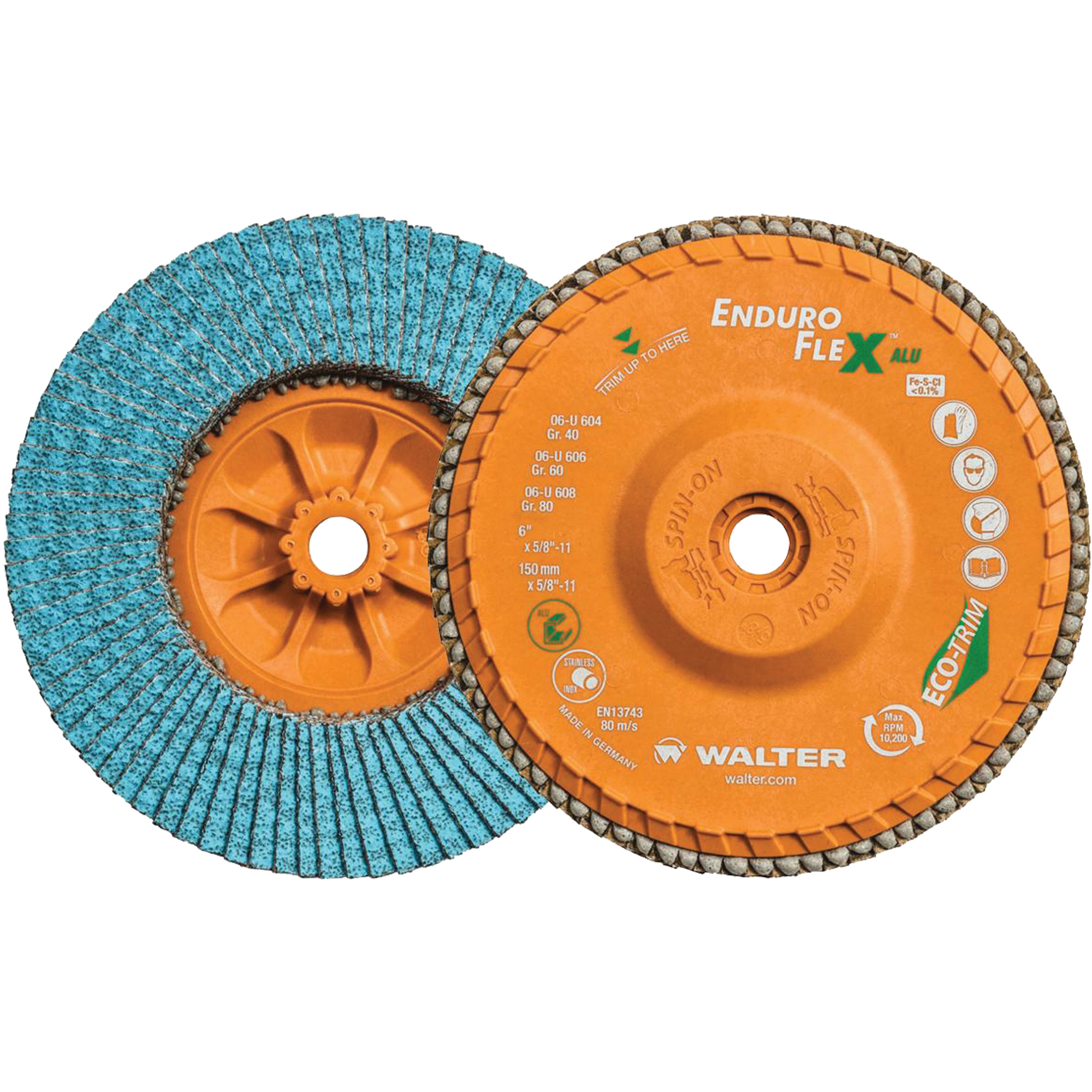Disque à lamelles Enduro-Flex AluMC, 7" x 7/8", Type 27, Grain 40, Alumine de zirconium