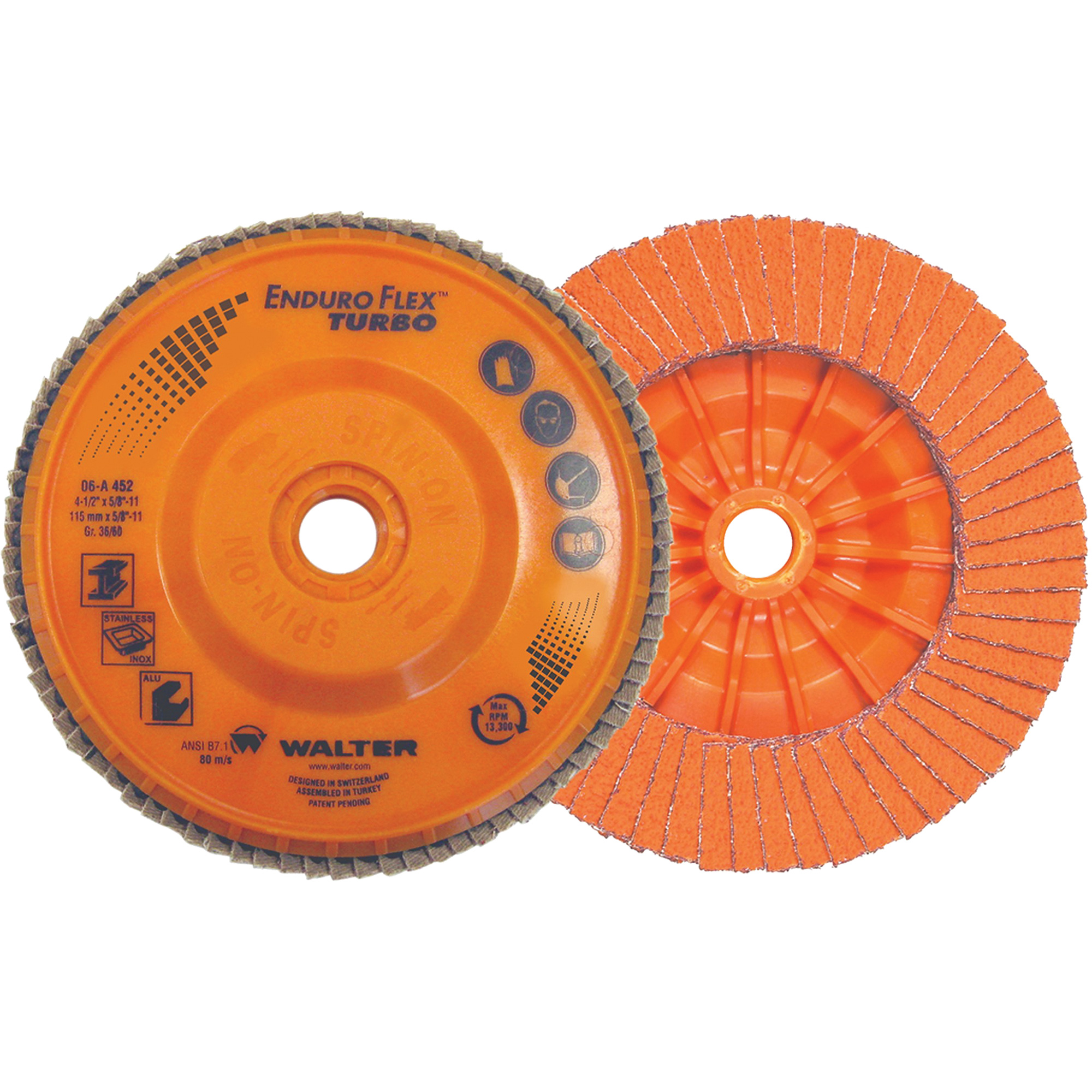 Disque à lamelles Enduro-Flex TurboMC, 4-1/2" x 5/8"-11, Grain 36/60
