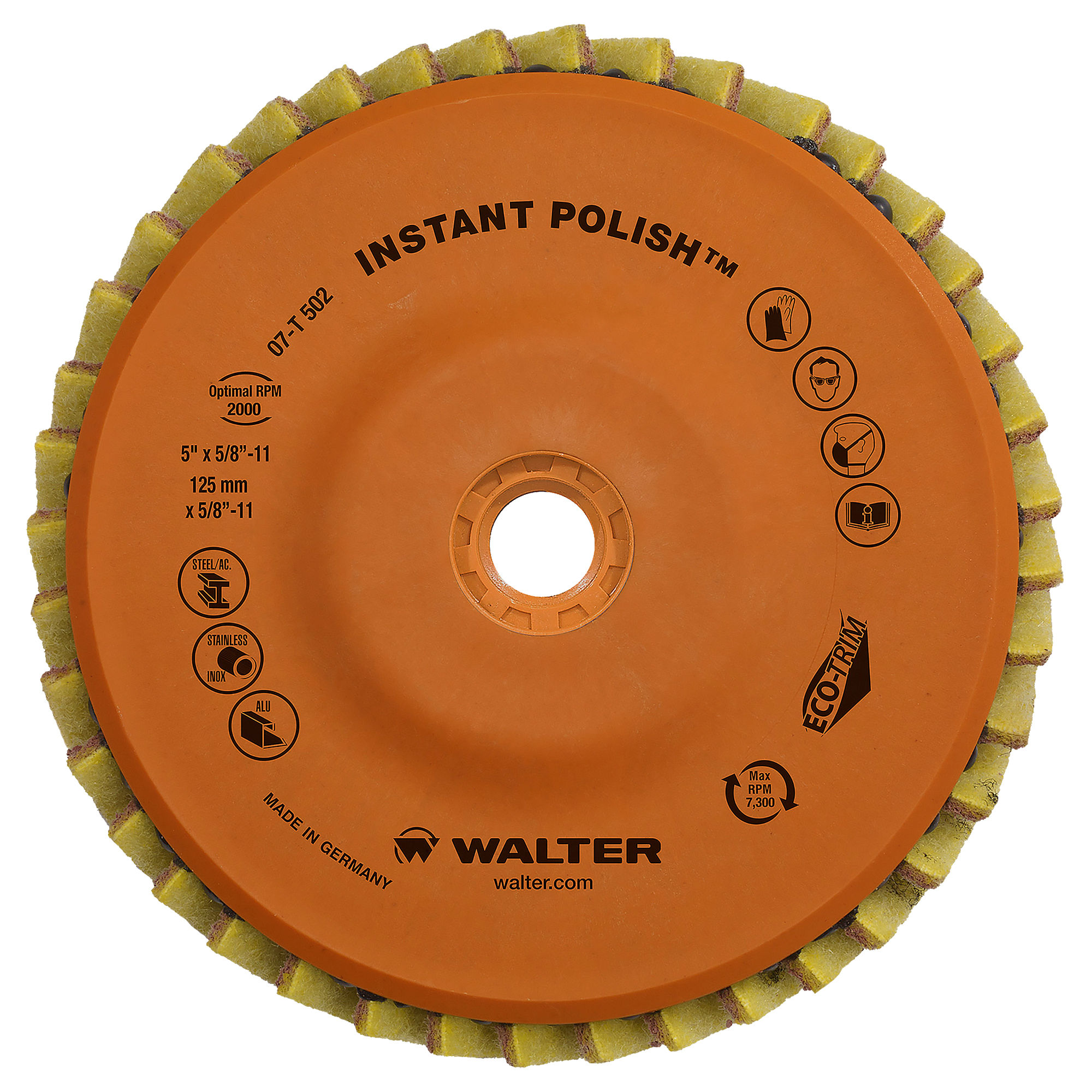 Disque à lamelles Instant PolishMC, 4-1/2" x 5/8"-11, Type 27, Grain Très fin, Zirconium